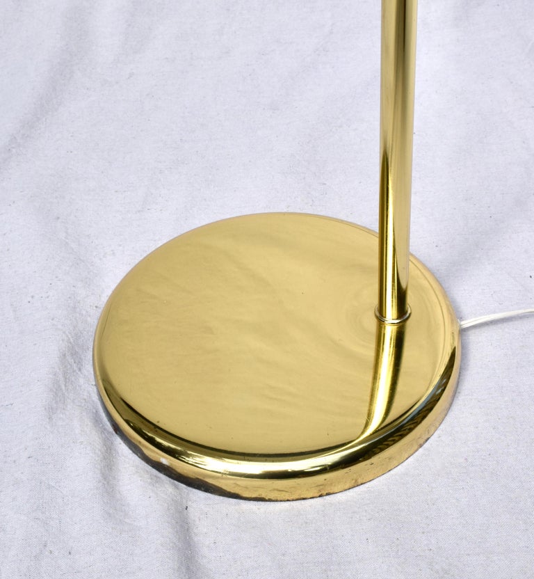Mid Century Brass Italian Arc Floor Lamp For Sale at 1stDibs