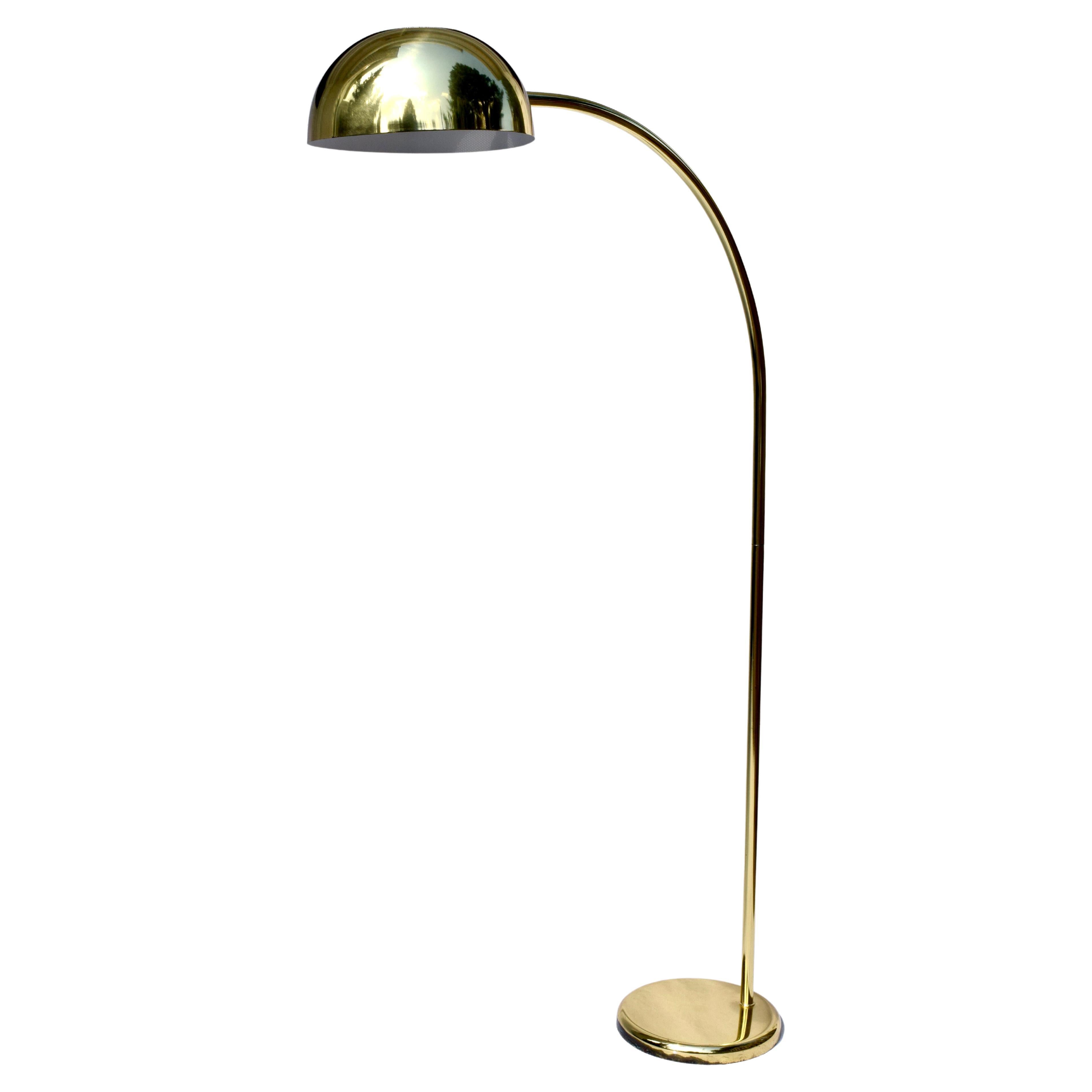 Mid Century Brass Italian Arc Floor Lamp For Sale