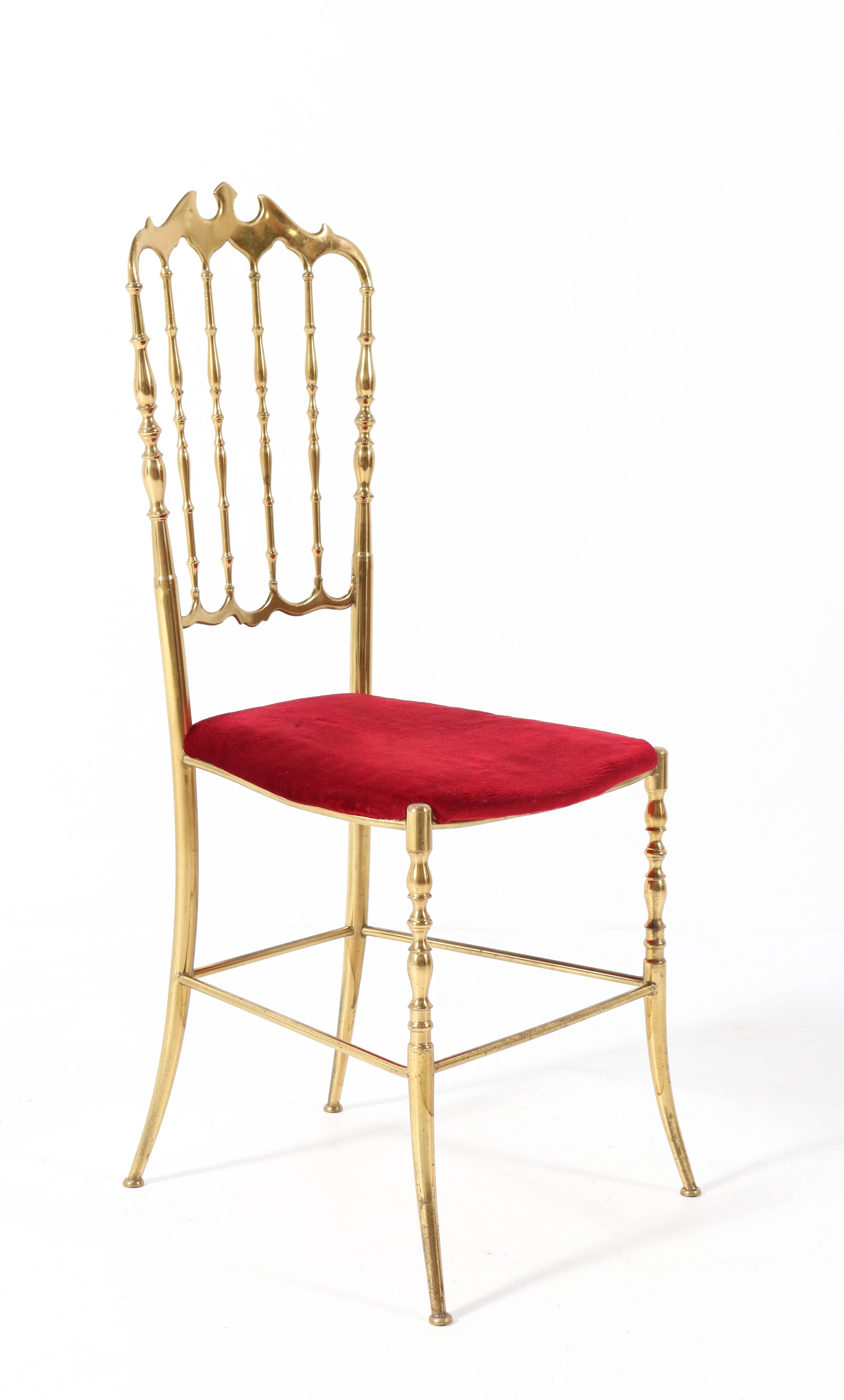 Brass Italian Mid-Century Modern Chair by Chiavari, 1960s 1