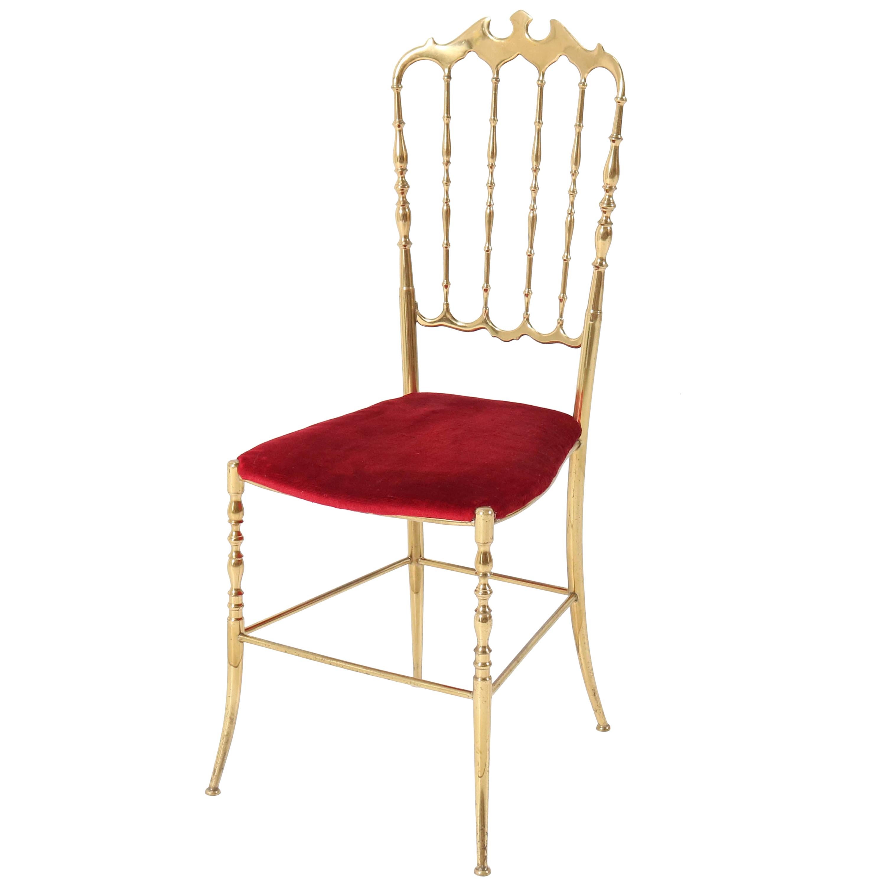 Brass Italian Mid-Century Modern Chair by Chiavari, 1960s