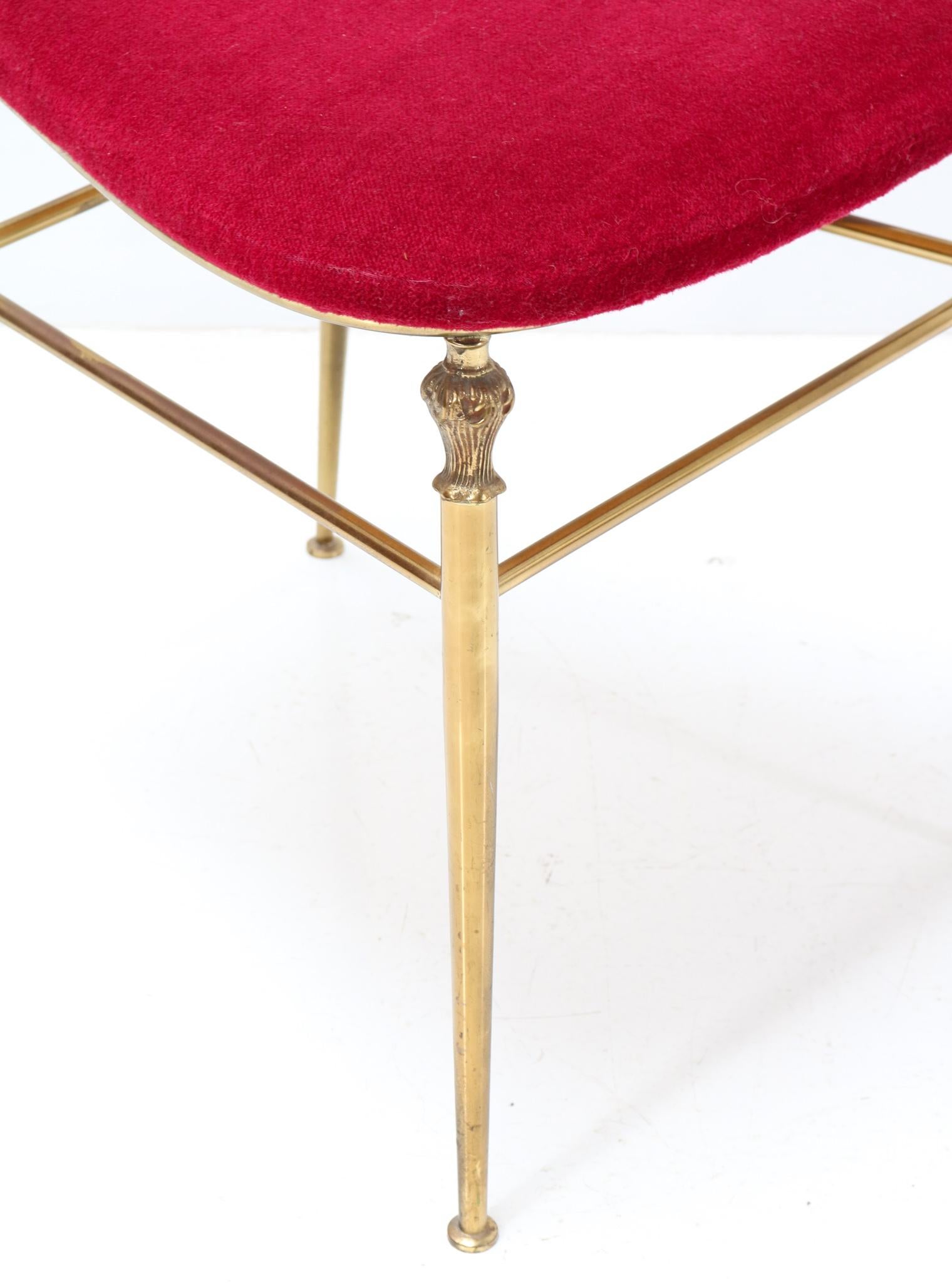 Brass Italian Mid-Century Modern Side Chair by Chiavara, 1960s 6