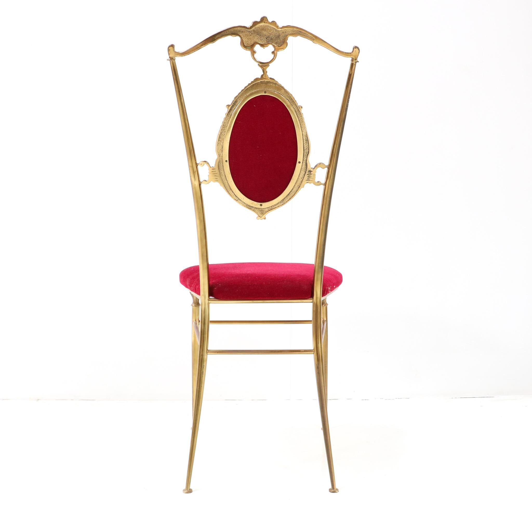 Brass Italian Mid-Century Modern Side Chair by Chiavara, 1960s 1