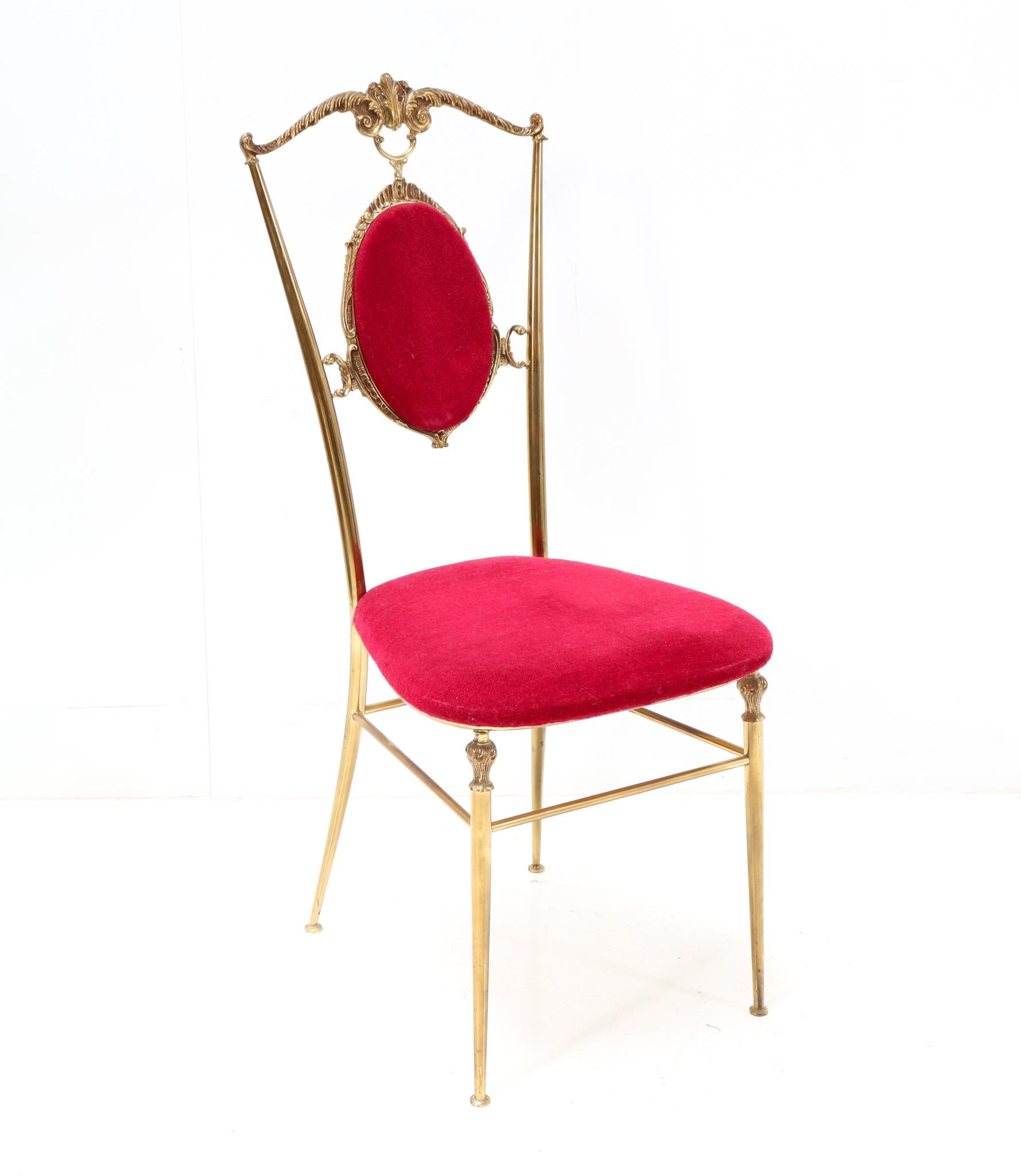 Brass Italian Mid-Century Modern Side Chair by Chiavara, 1960s 2
