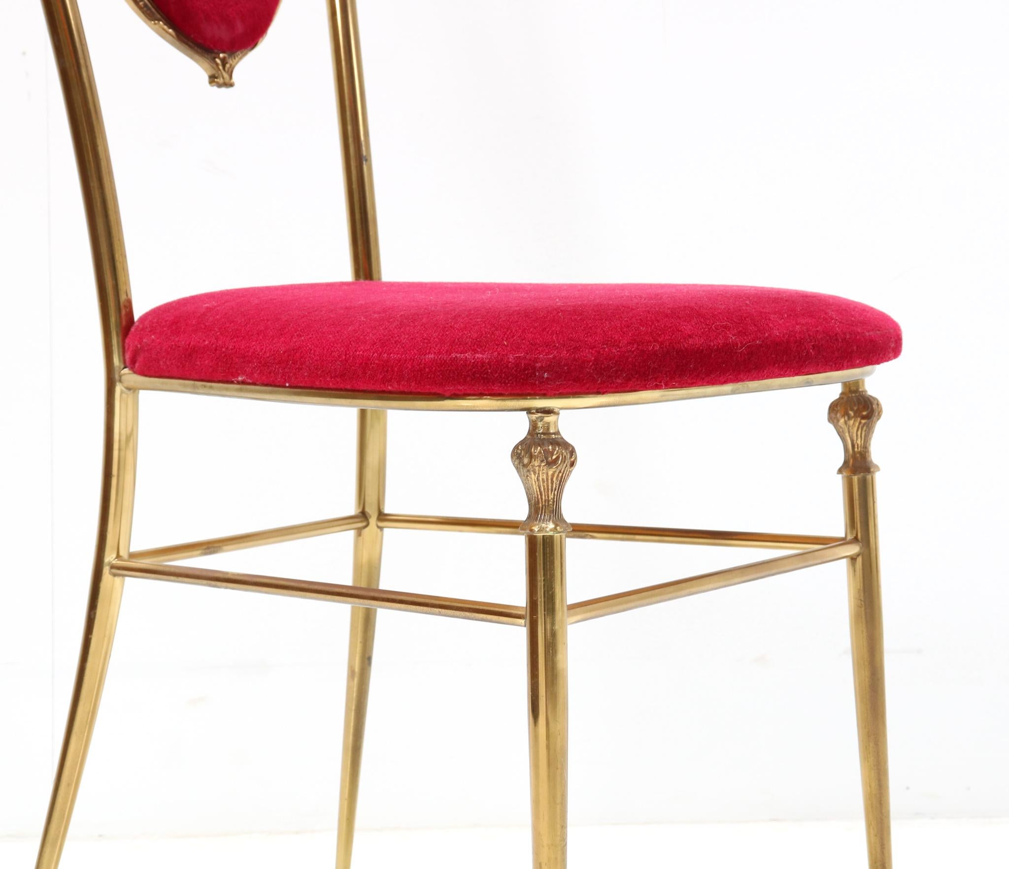 Brass Italian Mid-Century Modern Side Chair by Chiavara, 1960s 5