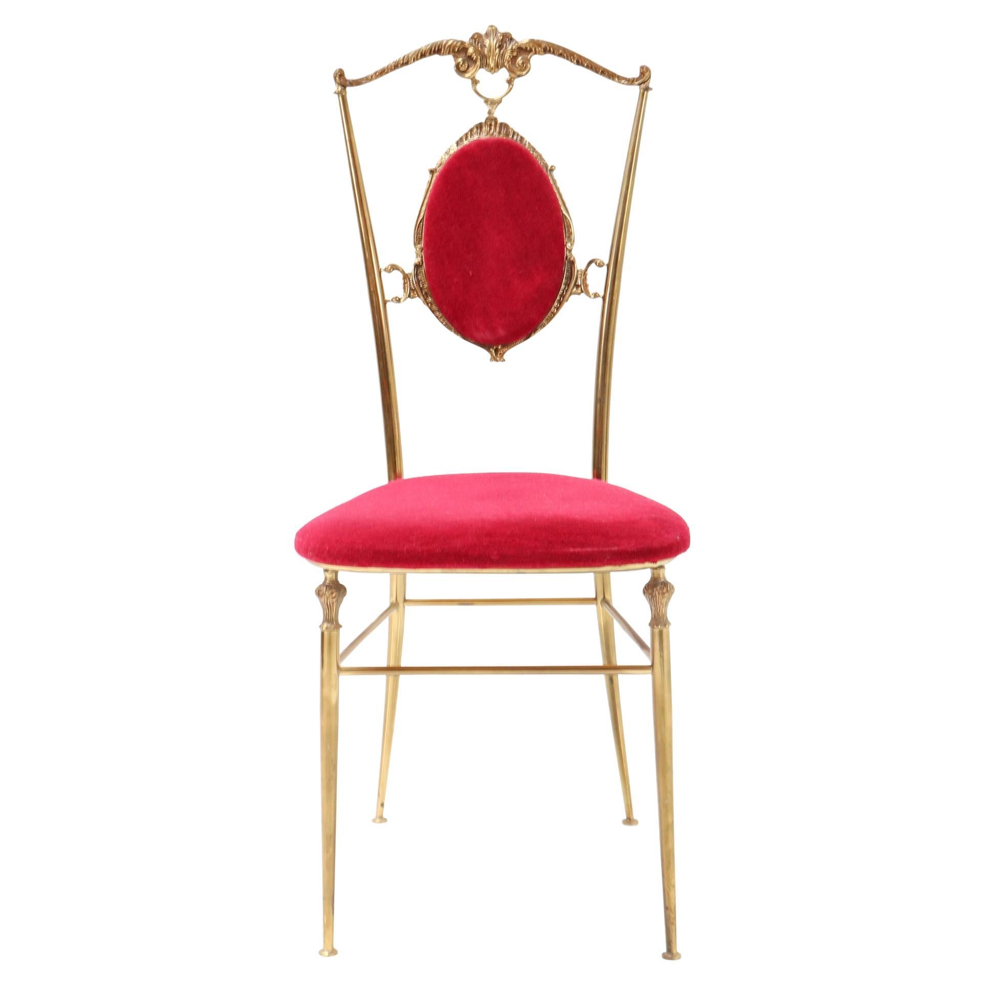 Brass Italian Mid-Century Modern Side Chair by Chiavara, 1960s
