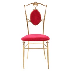 Vintage Brass Italian Mid-Century Modern Side Chair by Chiavara, 1960s