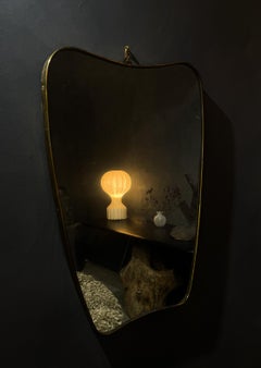 Brass Italian Mirror In The Manner of Gio Ponti - Circa 1950s
