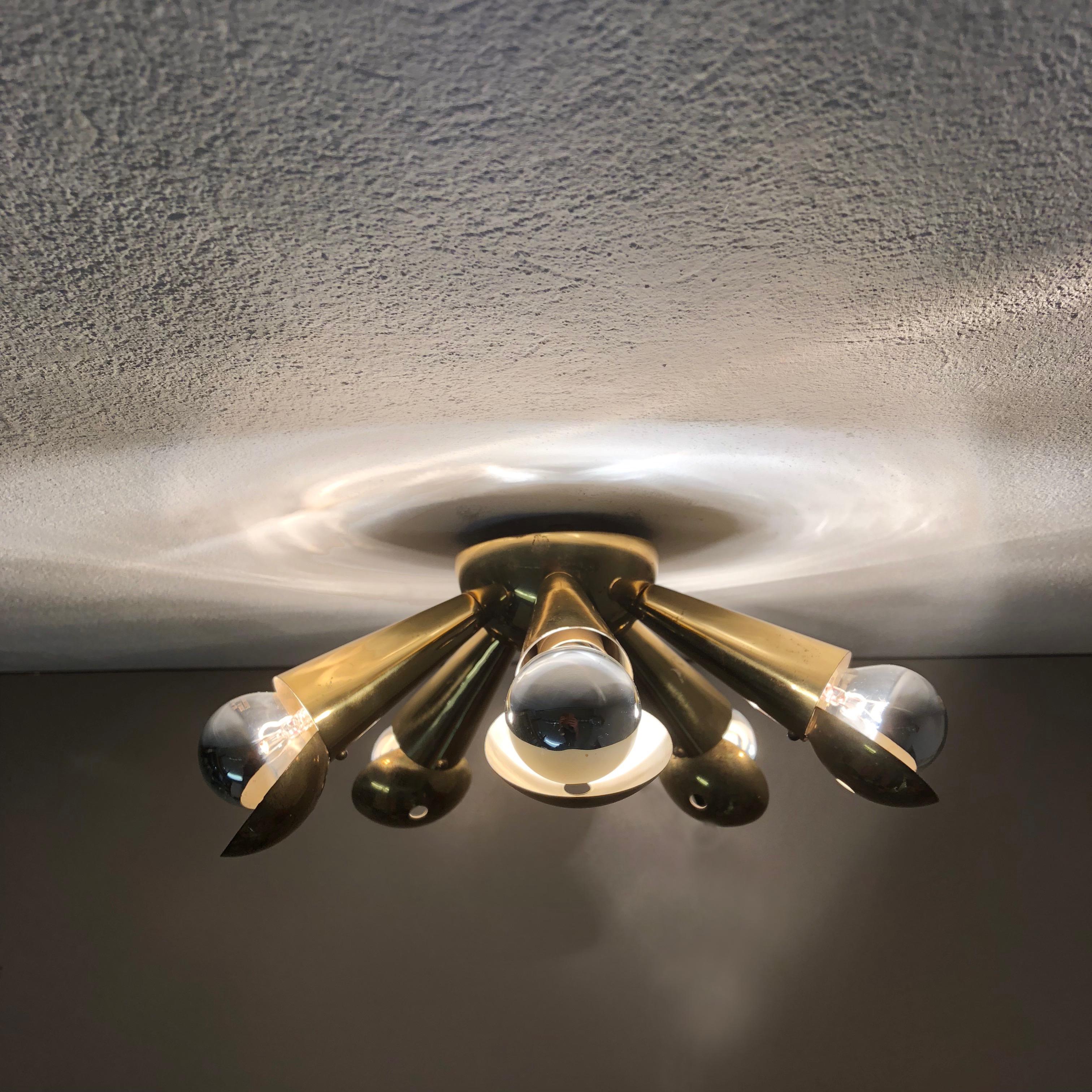 Brass Italian Stillovo Style Theatre Wall ceiling Light Sconces, Italy, 1950s 12