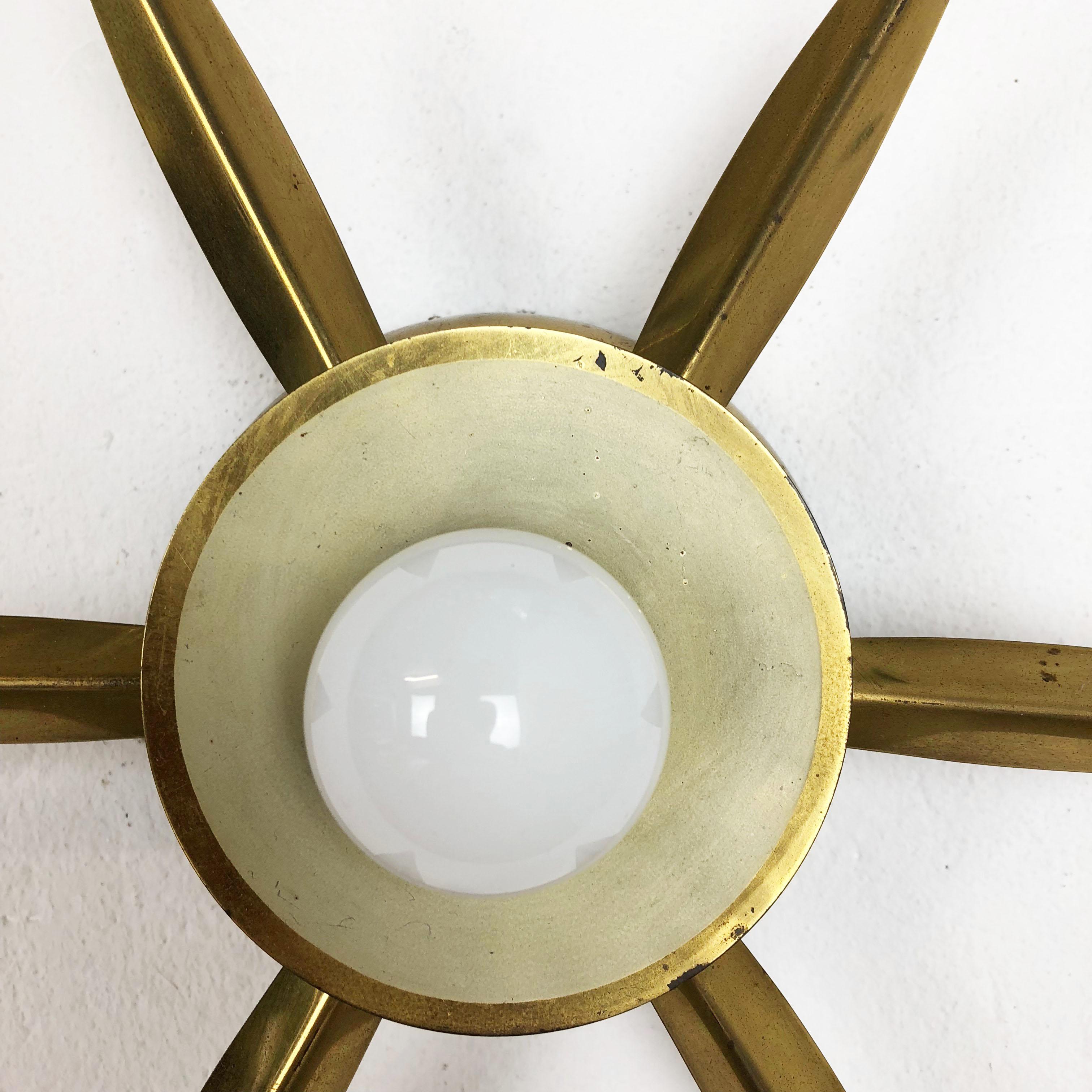 Brass Italian Stillovo Style Theatre Wall Ceiling Light Sconces