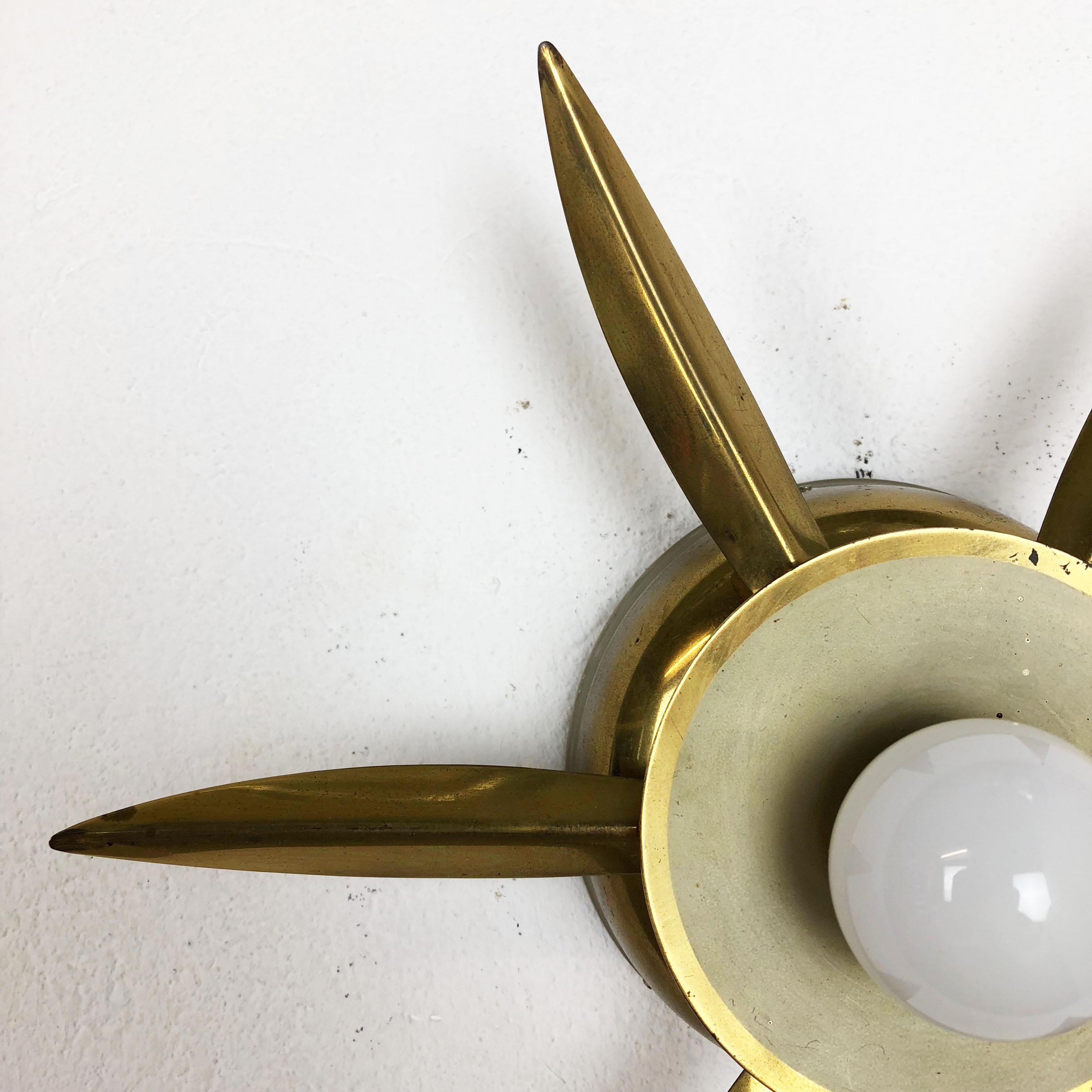 Brass Italian Stillovo Style Theatre Wall Ceiling Light Sconces