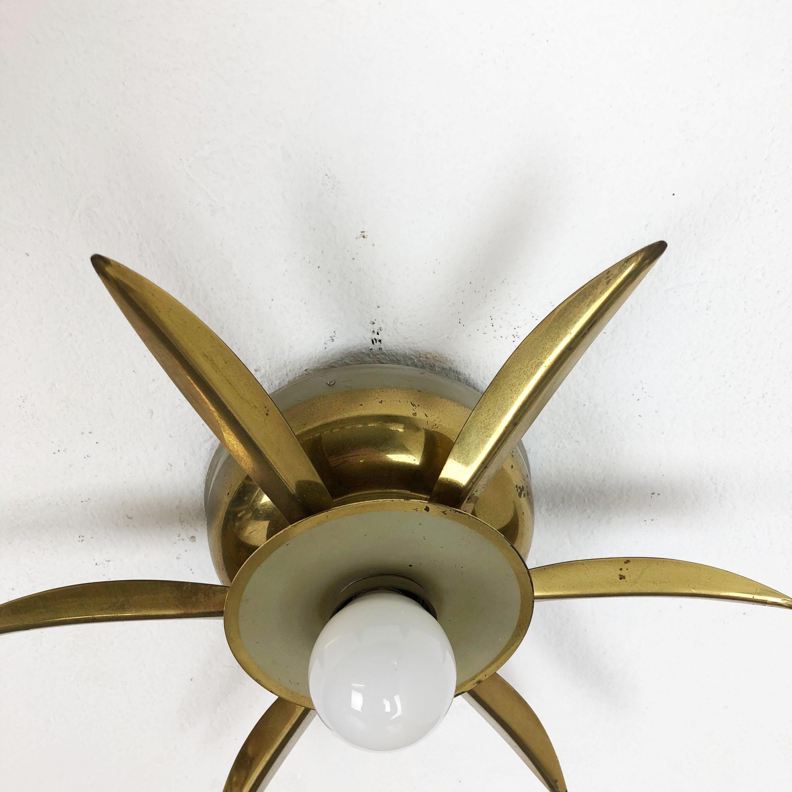 Brass Italian Stillovo Style Theatre Wall Ceiling Light Sconces