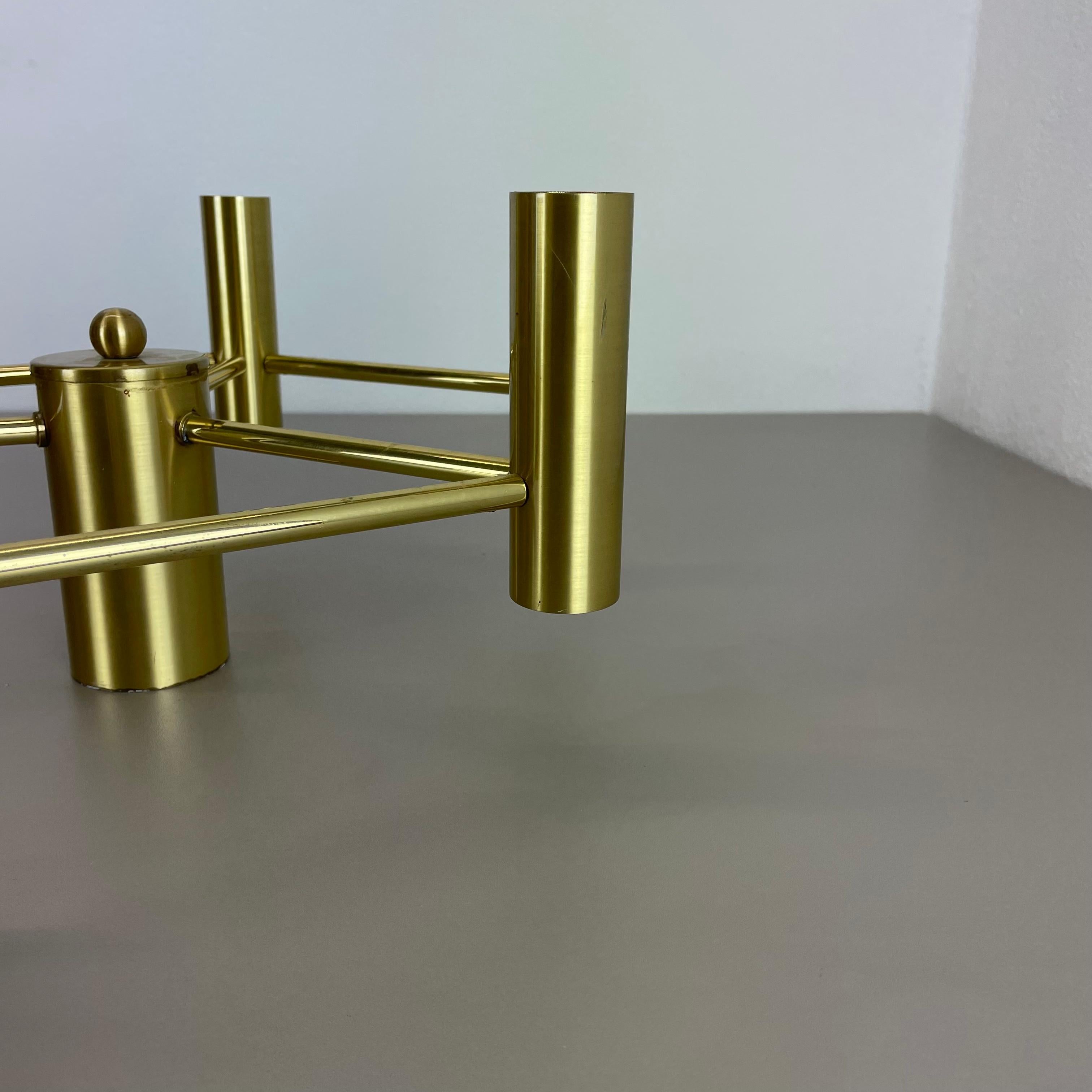 Brass Italian Stilnovo Style Atomic Space Age Ceiling Light Sconces, Italy, 1970 For Sale 4