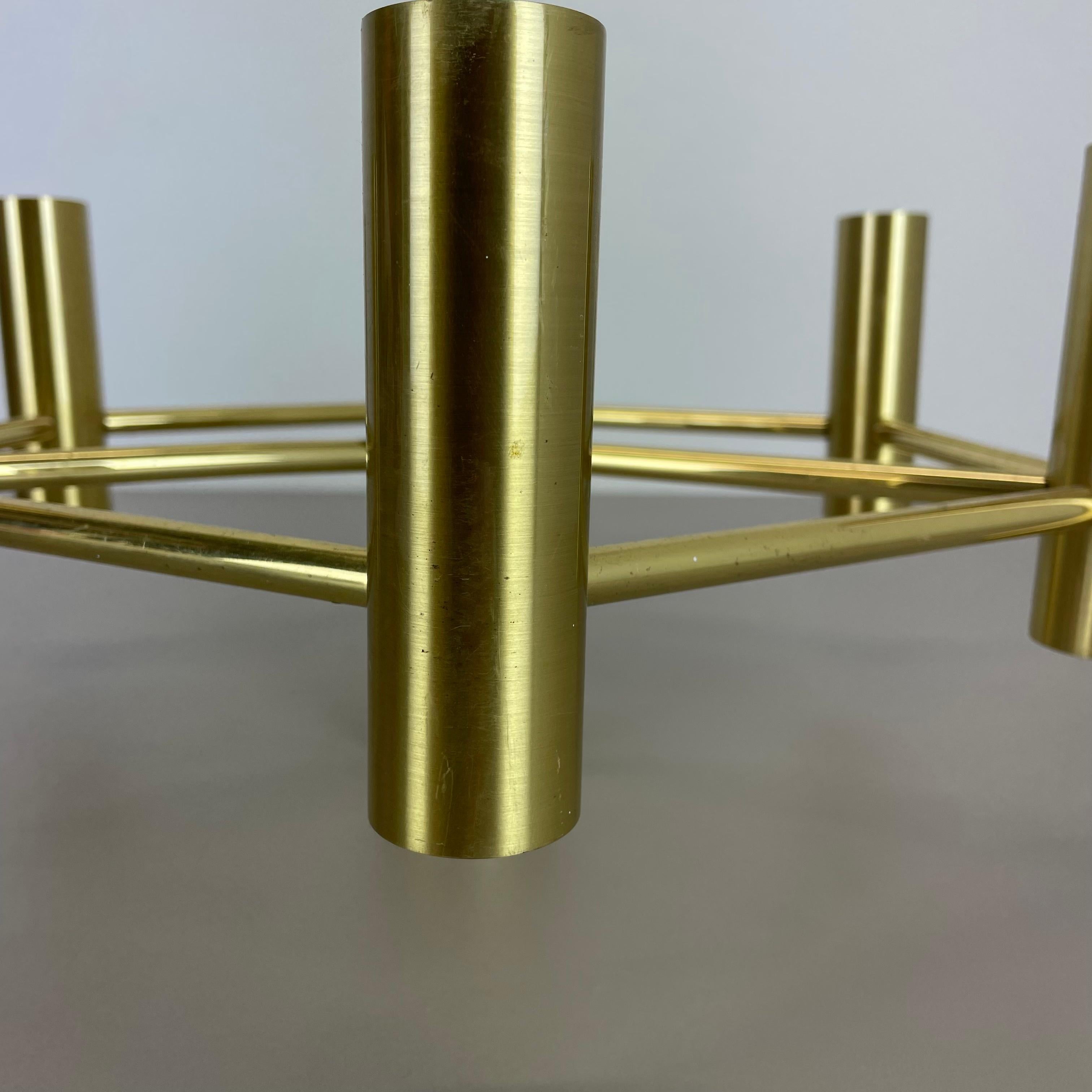 Brass Italian Stilnovo Style Atomic Space Age Ceiling Light Sconces, Italy, 1970 For Sale 5