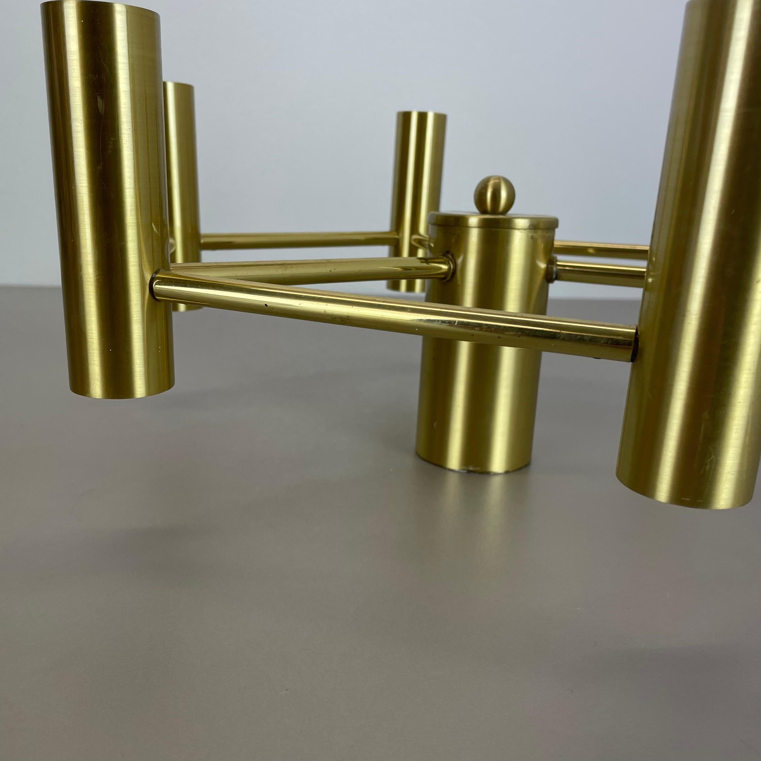 Brass Italian Stilnovo Style Atomic Space Age Ceiling Light Sconces, Italy, 1970 For Sale 6