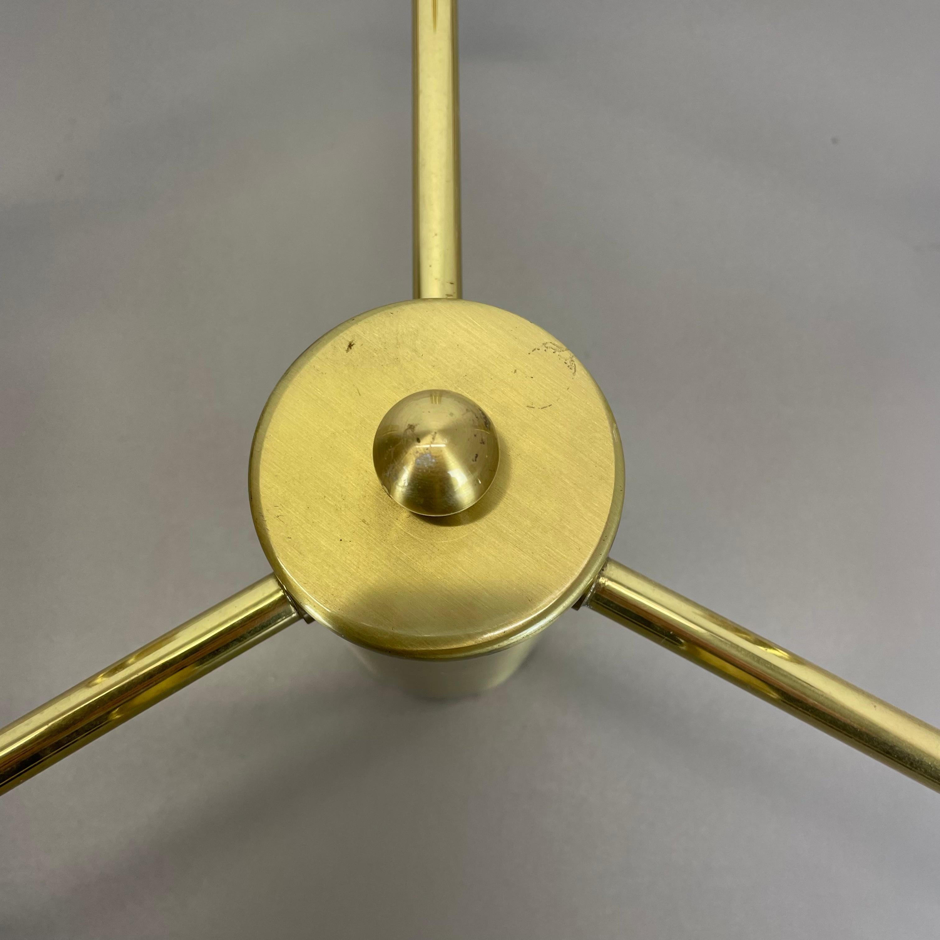 Brass Italian Stilnovo Style Atomic Space Age Ceiling Light Sconces, Italy, 1970 For Sale 8