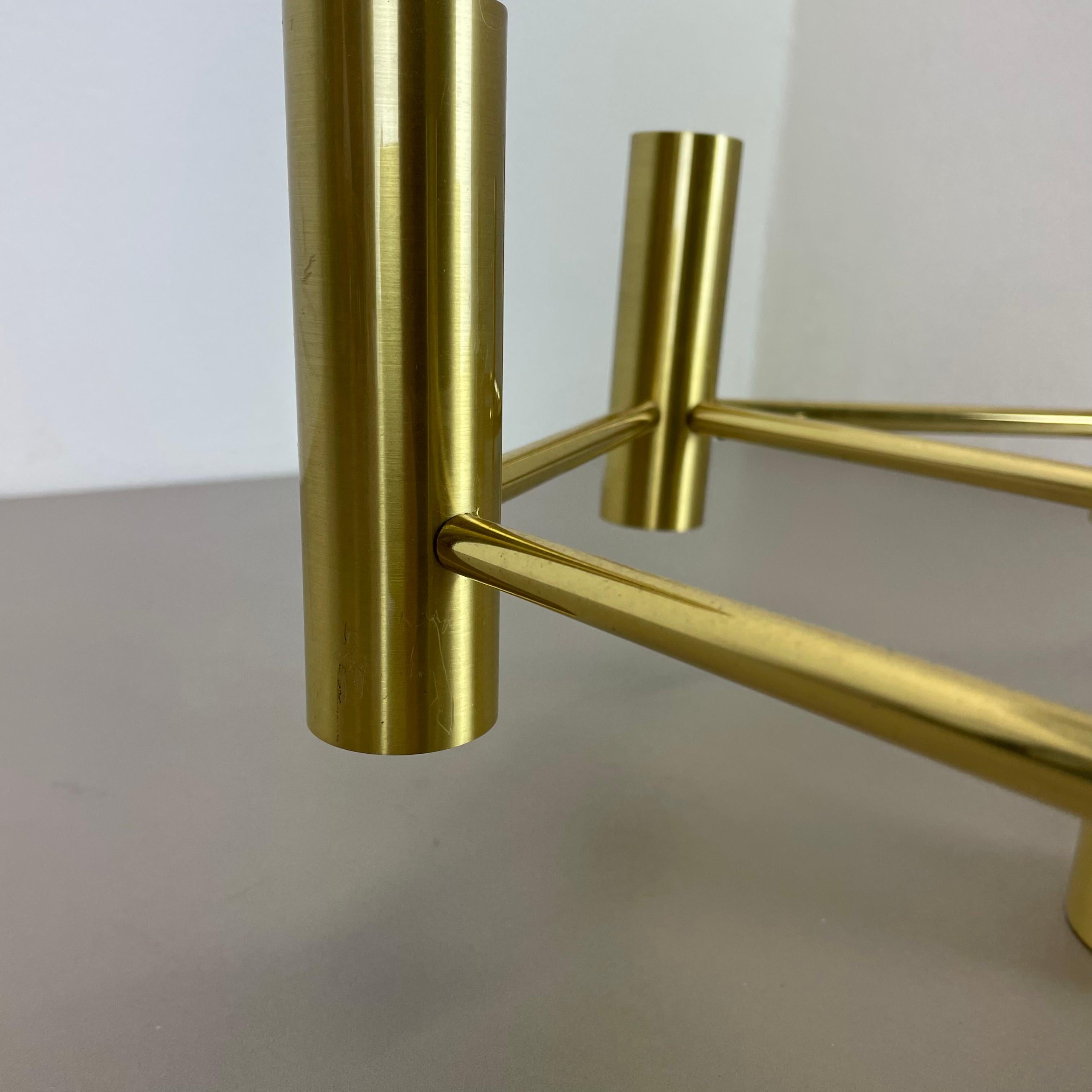 Brass Italian Stilnovo Style Atomic Space Age Ceiling Light Sconces, Italy, 1970 For Sale 9