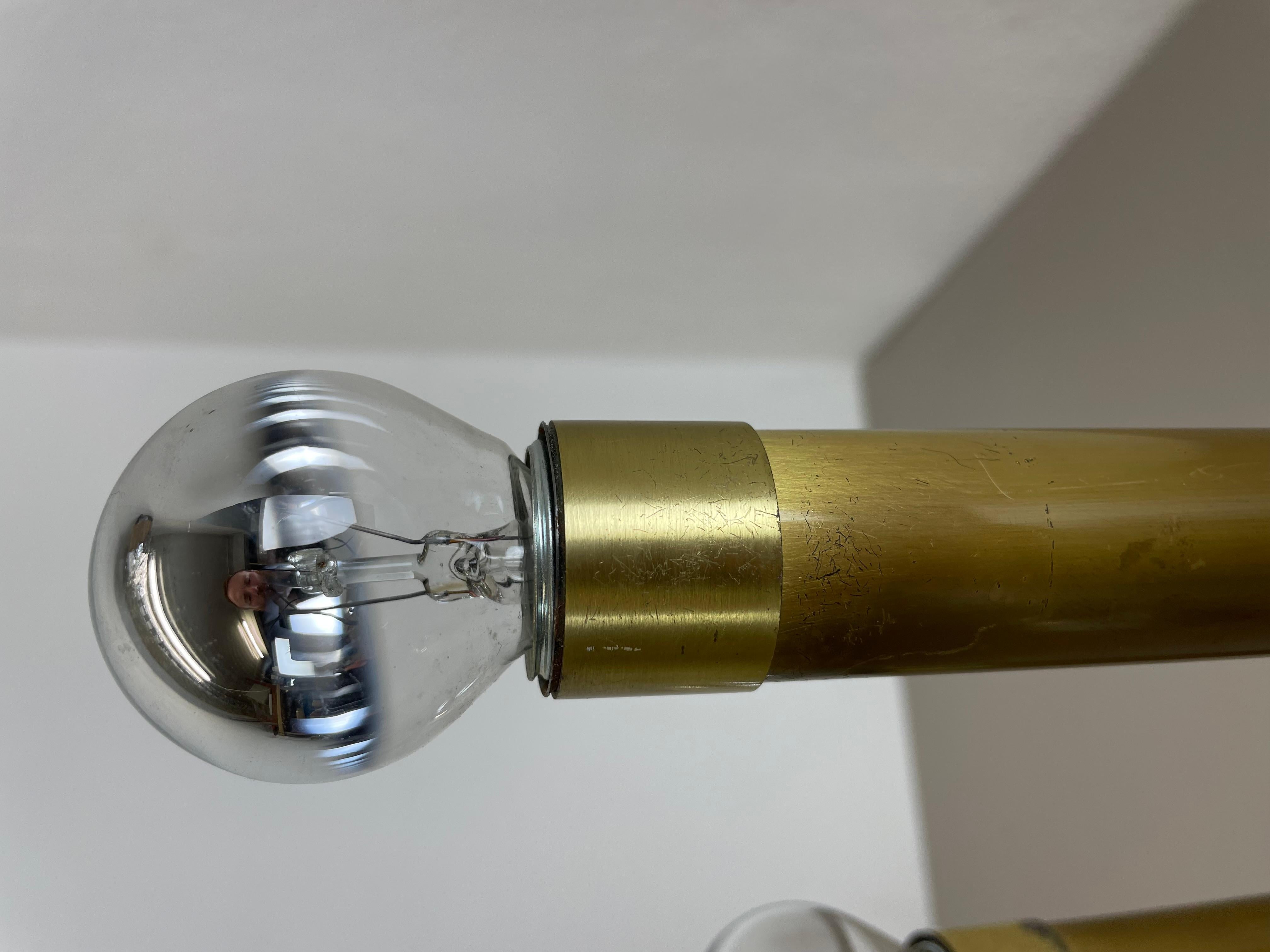 Brass Italian Stilnovo Style Atomic Space Age Ceiling Light Sconces, Italy, 1970 For Sale 2