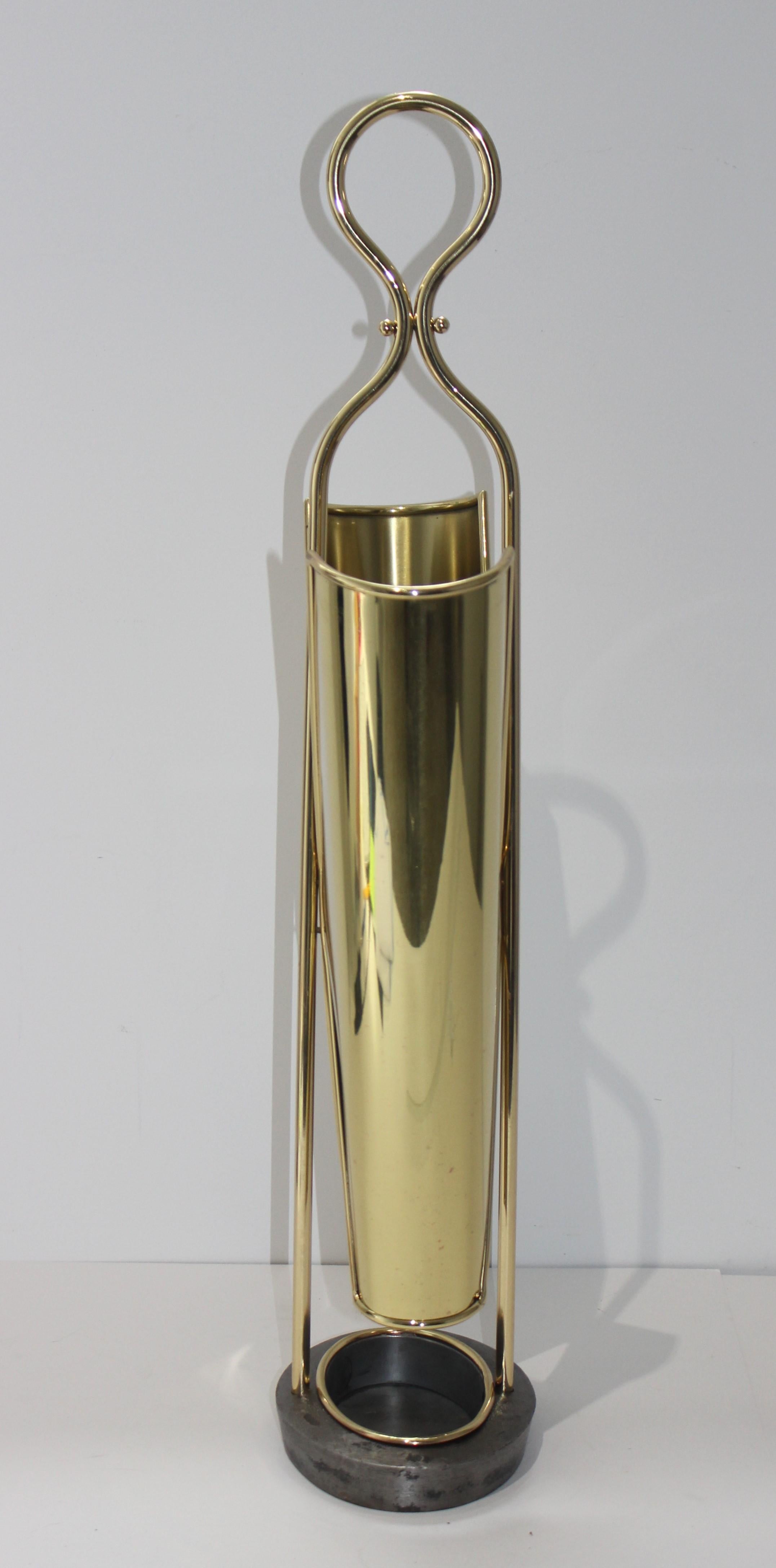 Mid-Century Modern Brass Italian Umbrella Holder
