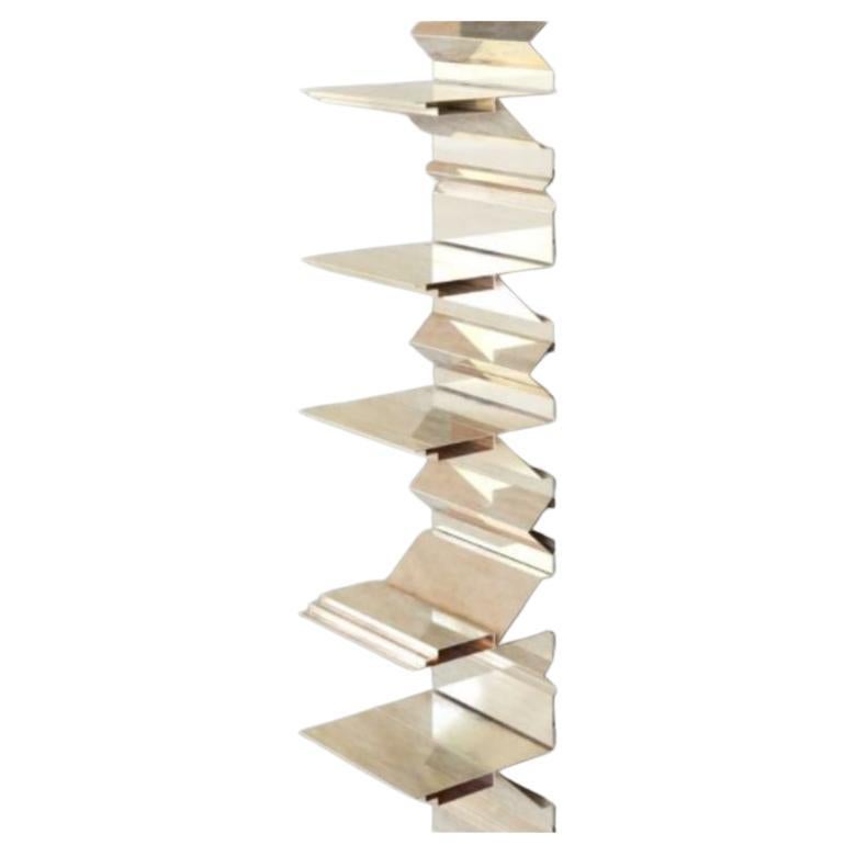 Brass Item 4 Turning Points Bookcase Shelf by Scattered Disc Objects