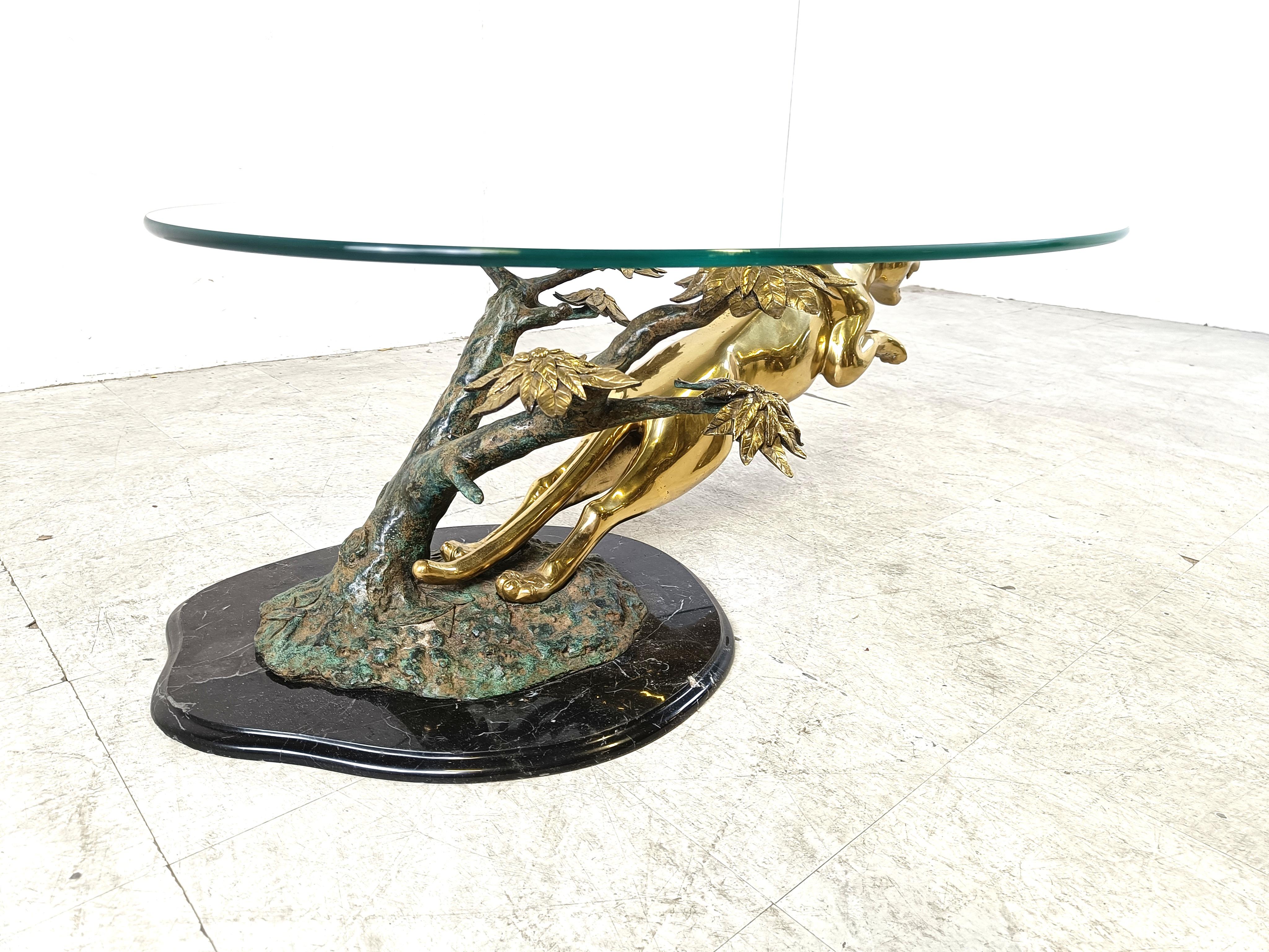 Table basse jaguar en laiton, années 1970 en vente 5