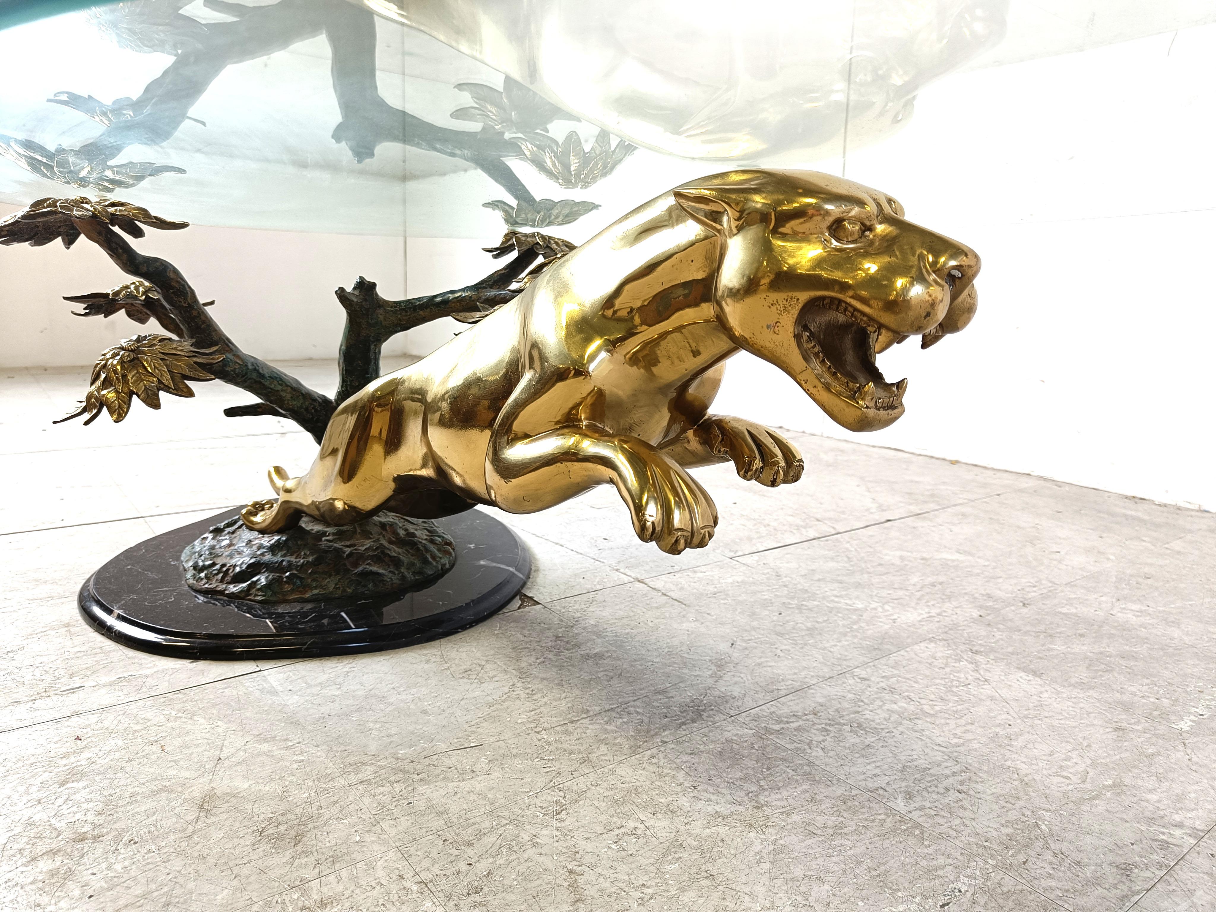 Brass jaguar coffee table, 1970s For Sale 6