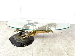 Brass jaguar coffee table, 1970s