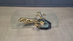 Brass jaguar coffee table, 1970s