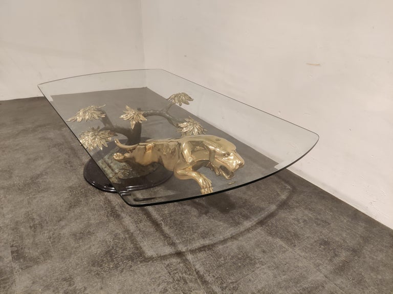 Brass Jaguar Coffee Table, 1970s at 1stDibs