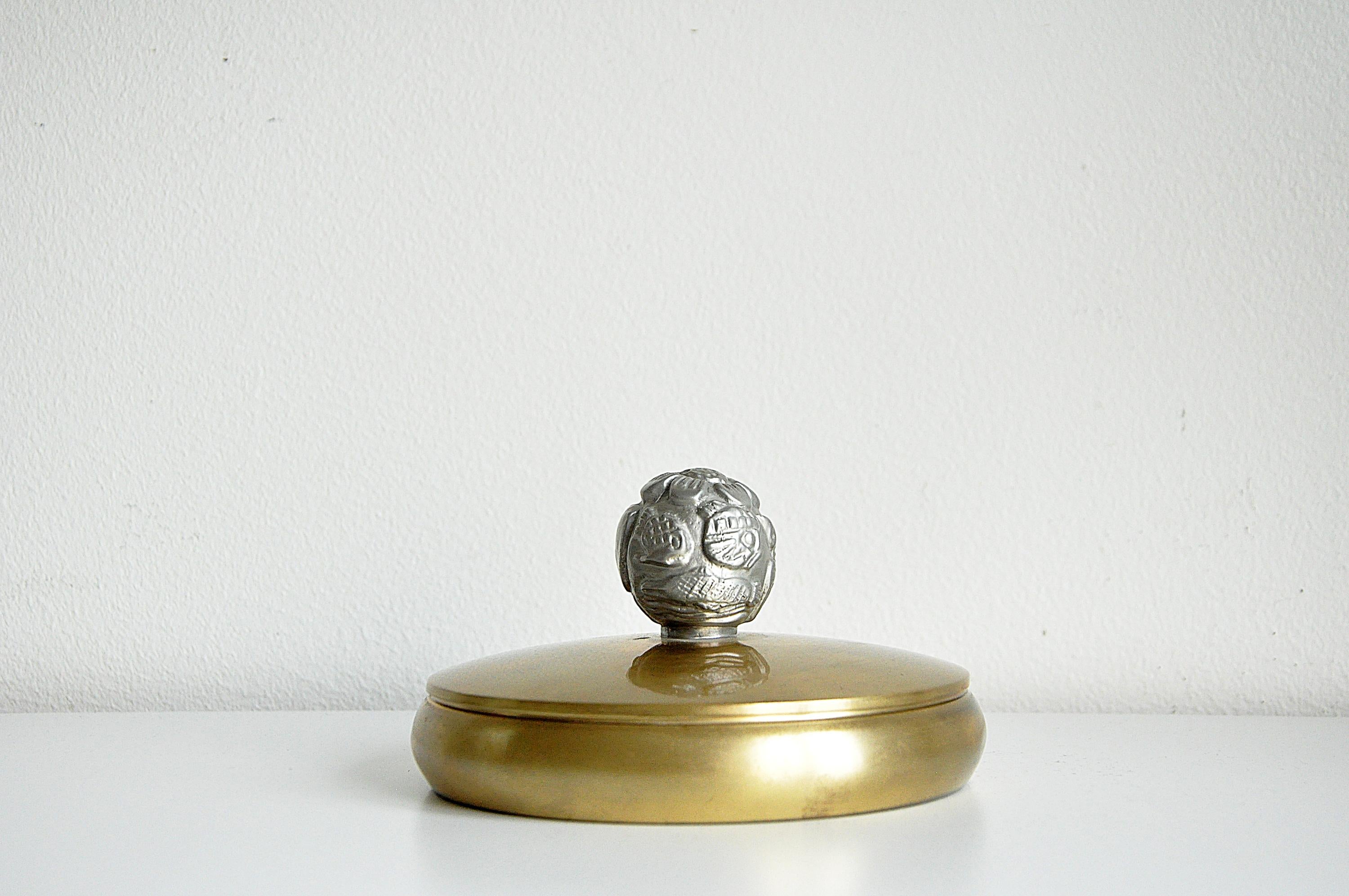 Mid-20th Century Brass Jar by Carl Einar Borgström for Ystad-Metall, 1930s For Sale