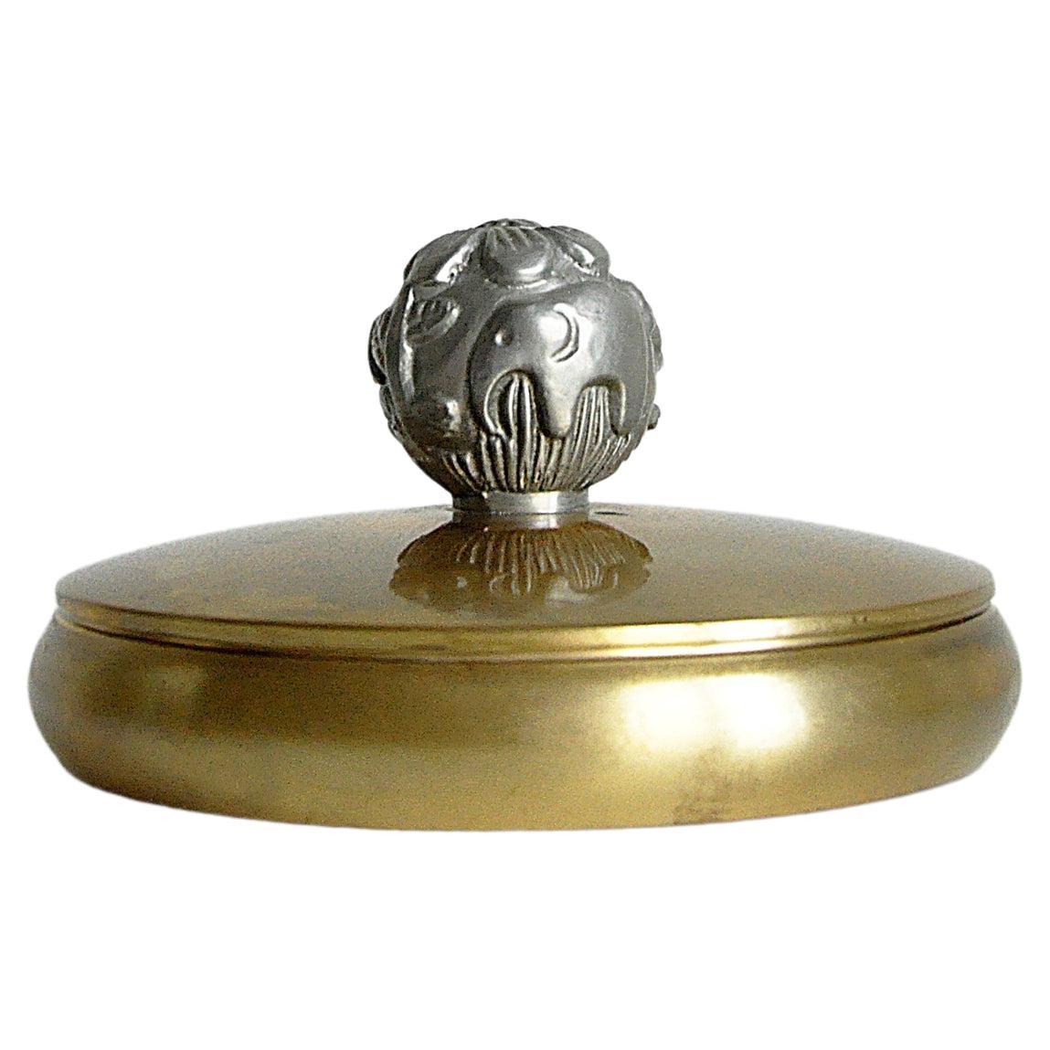 Brass Jar by Carl Einar Borgström for Ystad-Metall, 1930s For Sale