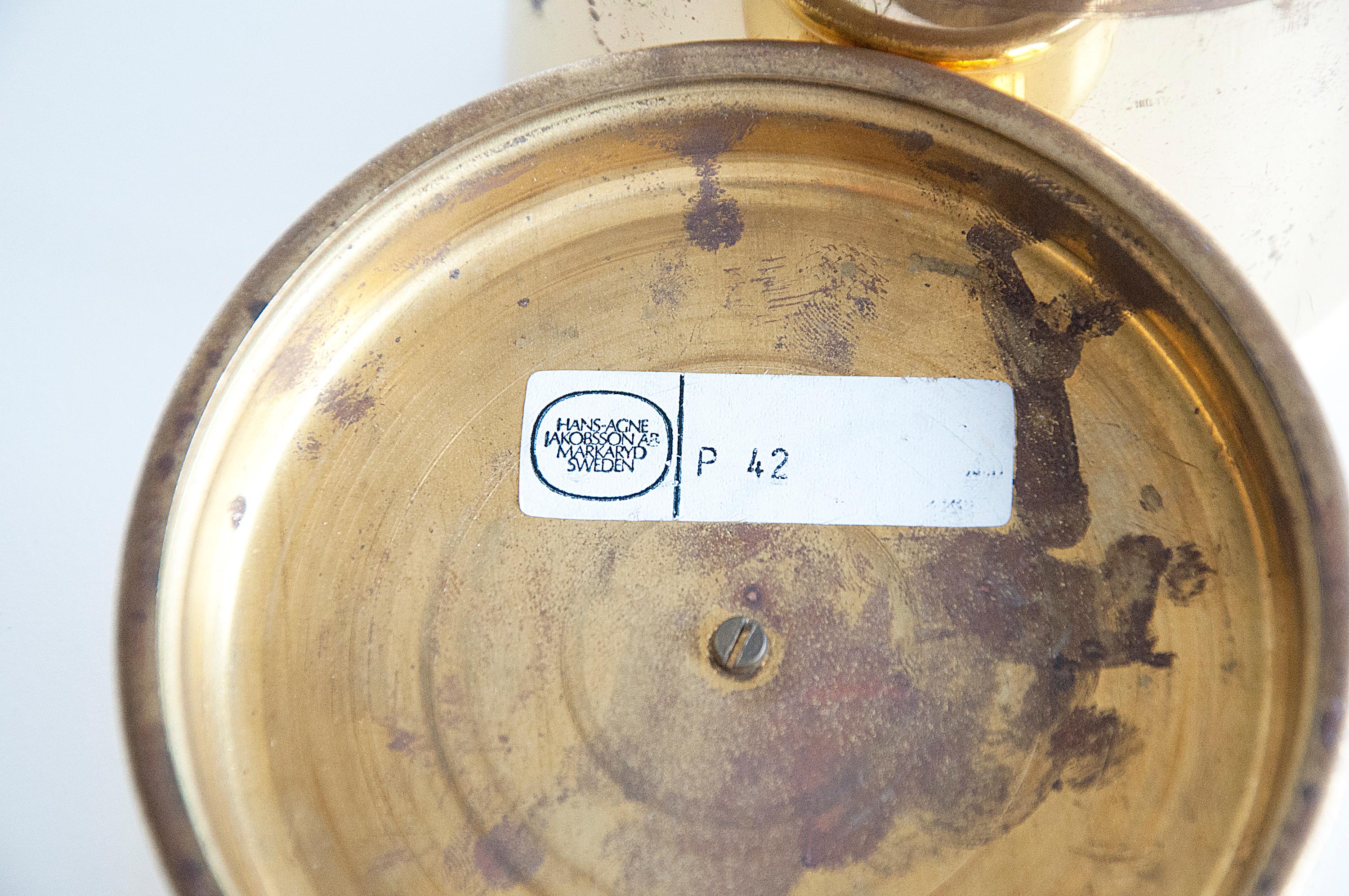 Brass Jar by Hans-Agne Jakobsson for Hans-Agne Jakobsson Ab, Sweden 1960's In Good Condition For Sale In Örebro, SE