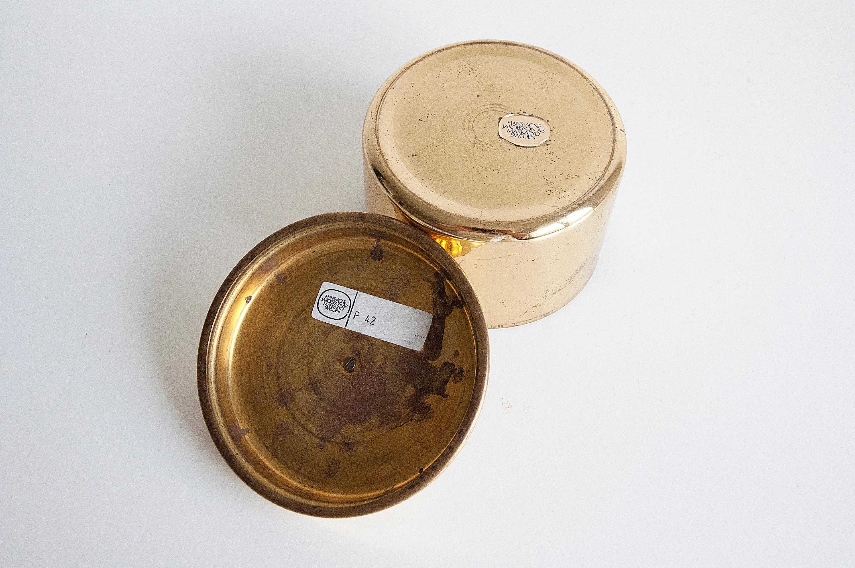 Mid-20th Century Brass Jar by Hans-Agne Jakobsson for Hans-Agne Jakobsson Ab, Sweden 1960's For Sale