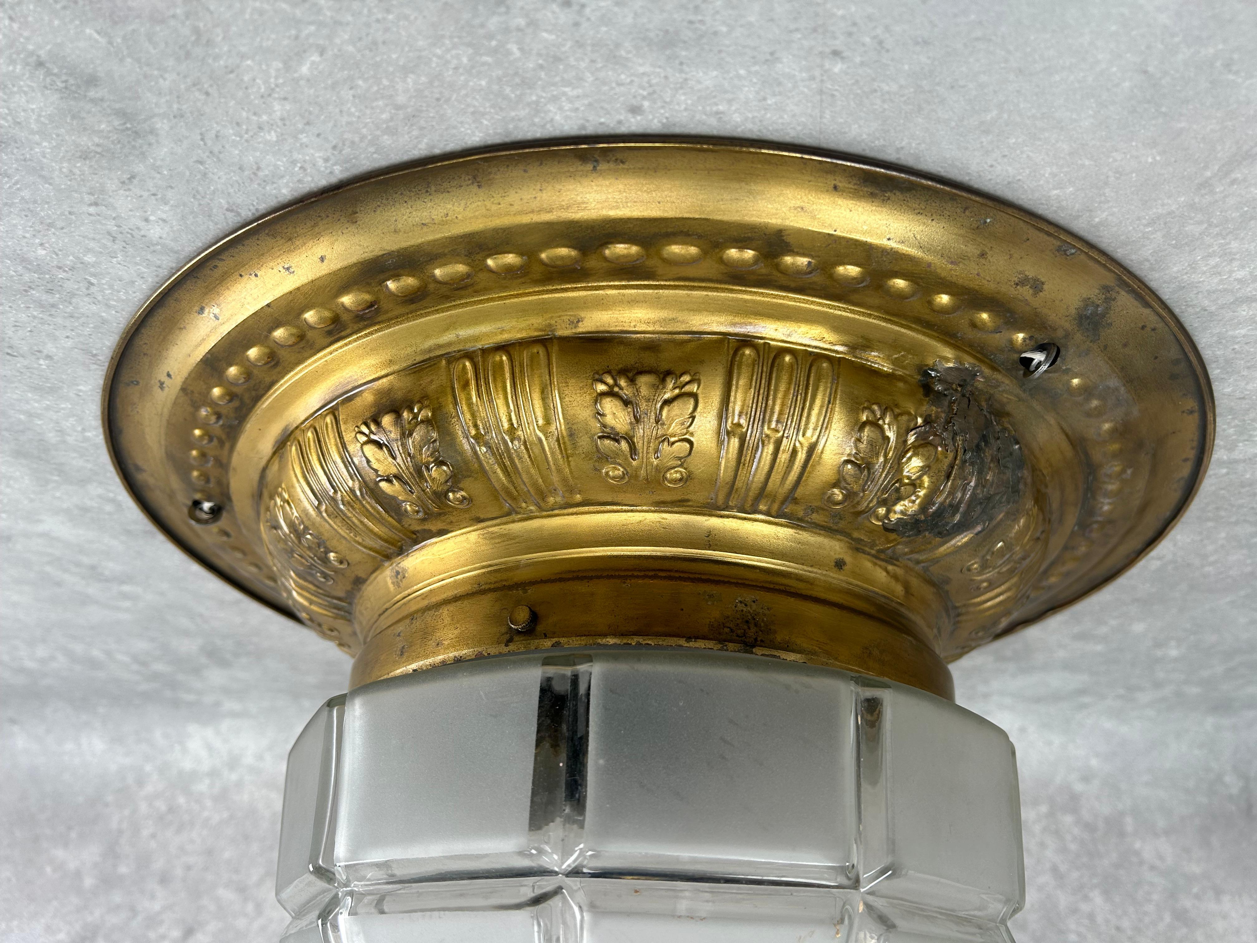 Jugendstil Brass jugendstil ceiling lamp For Sale