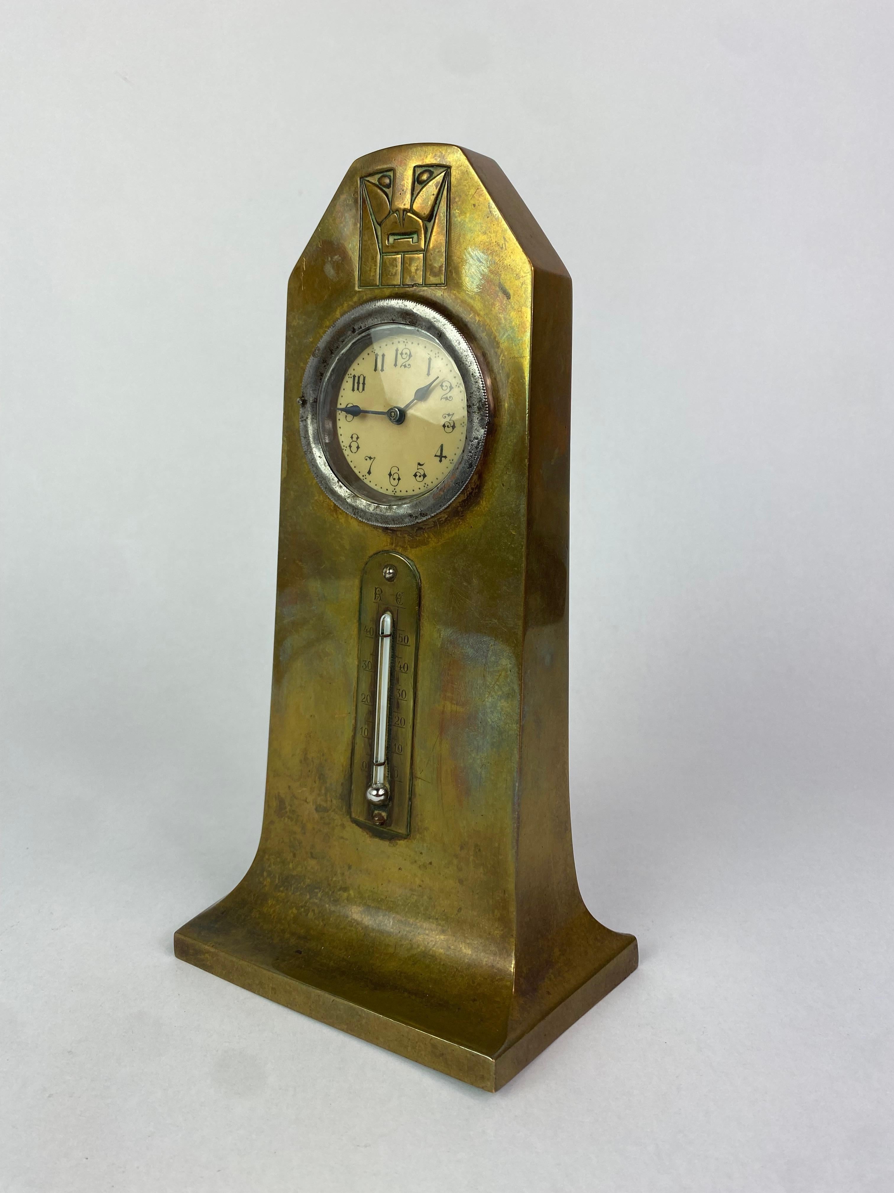 Brass jugendstil desk set with lion heads In Good Condition For Sale In Banská Štiavnica, SK