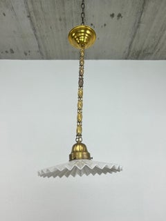 Brass jugendstil hanging lamp