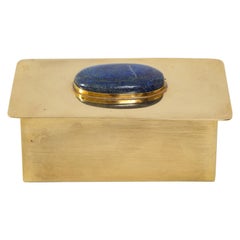 Brass Keepsake Box with Lapis Stone