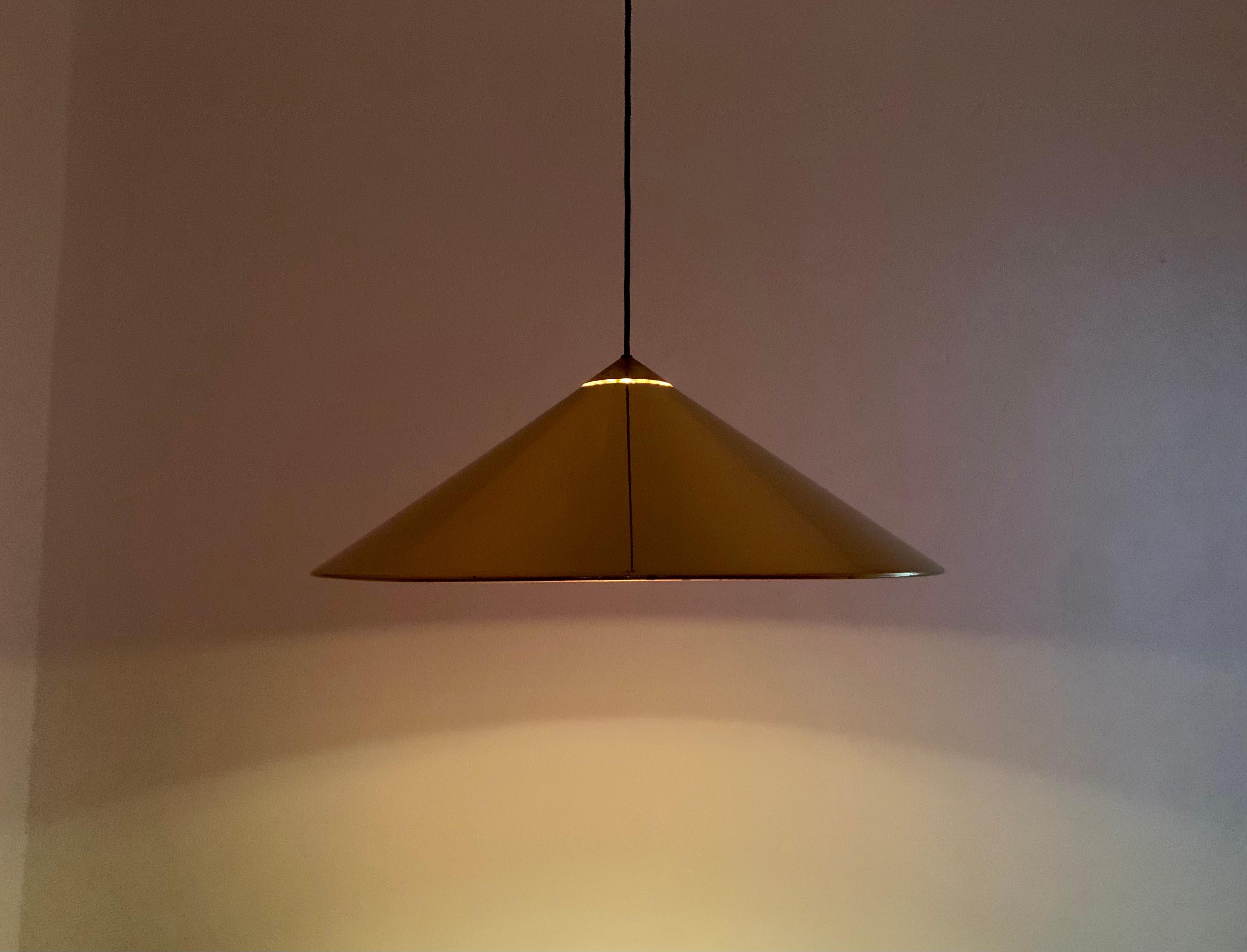 Mid-20th Century Brass Keos Pendant Lamp by Florian Schulz  For Sale