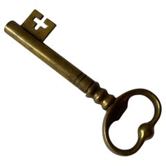 Brass Key Cork Srew Bottle Wine opener, France 1960's