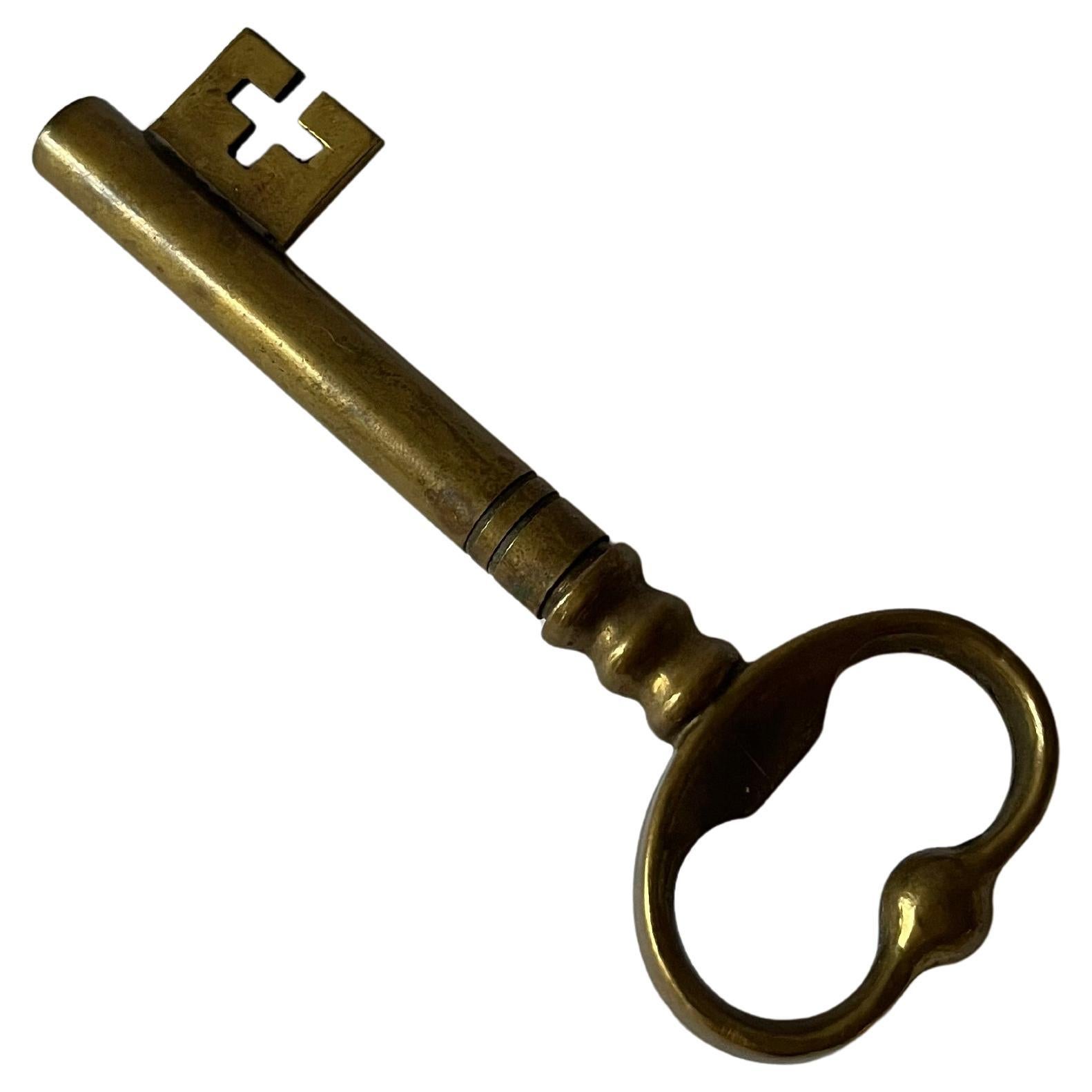 Brass Key Cork Srew Bottle Wine opener, France 1960
s