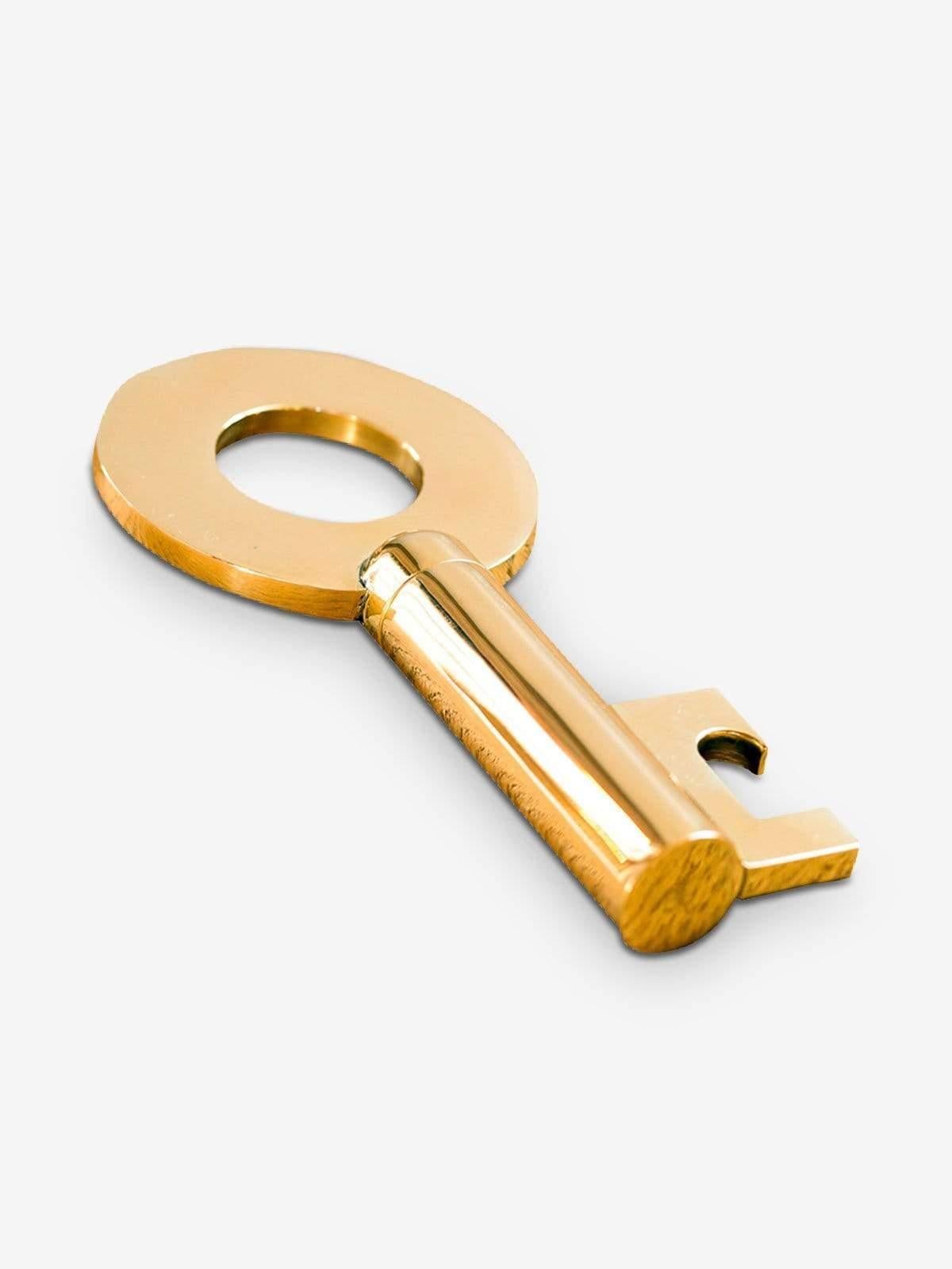 Contemporary Brass Key Corkscrew by Carl Aubock For Sale