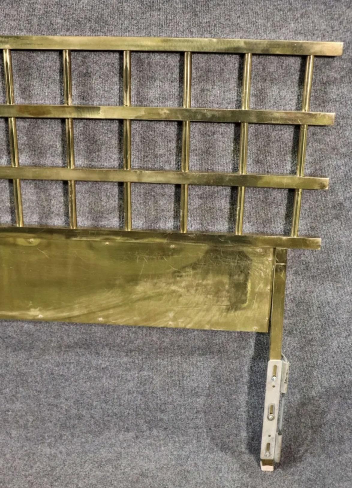 Mid-Century Modern Brass King Size Headboard For Sale