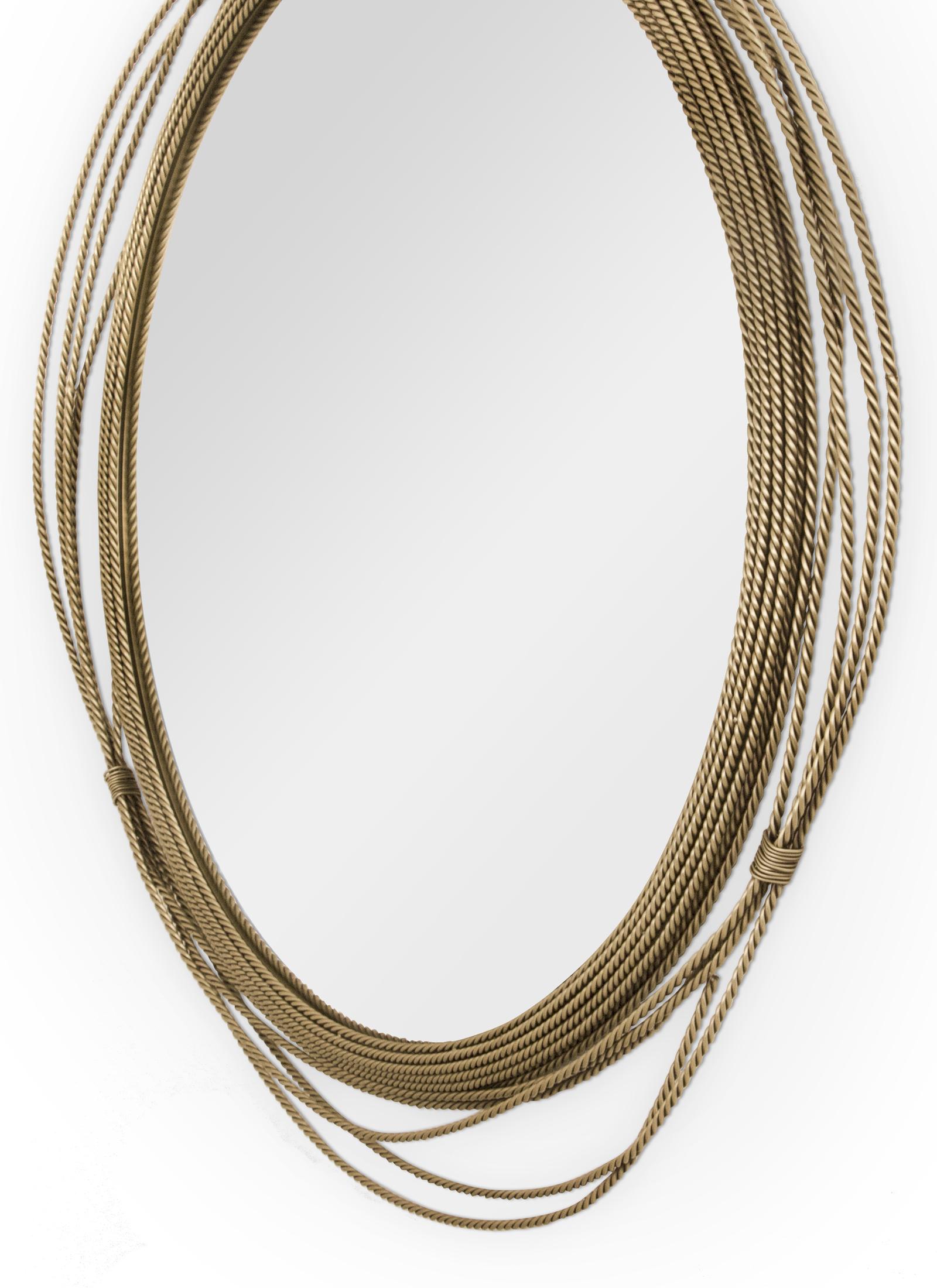 Portuguese Brass Knot Round Mirror For Sale