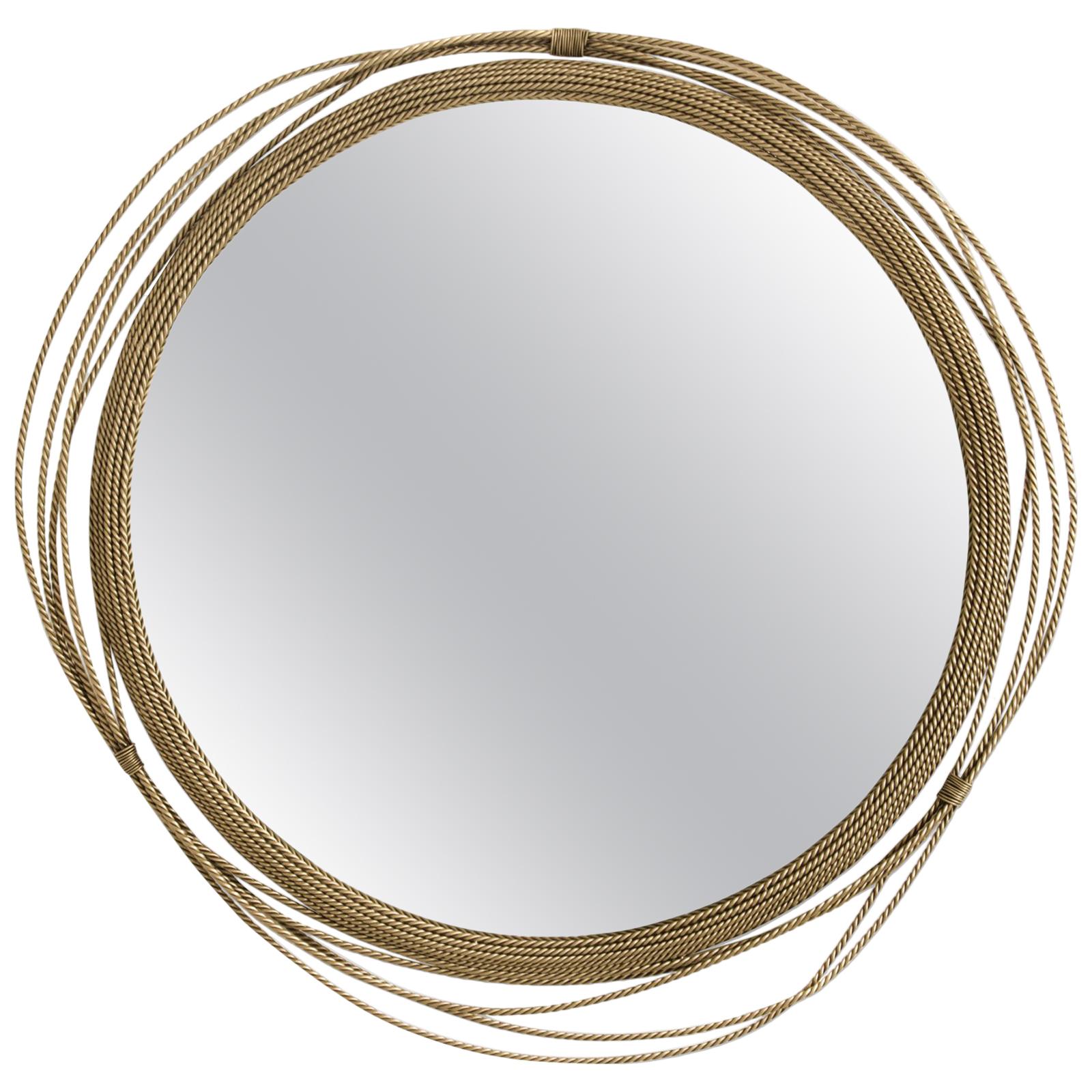 Brass Knot Round Mirror For Sale