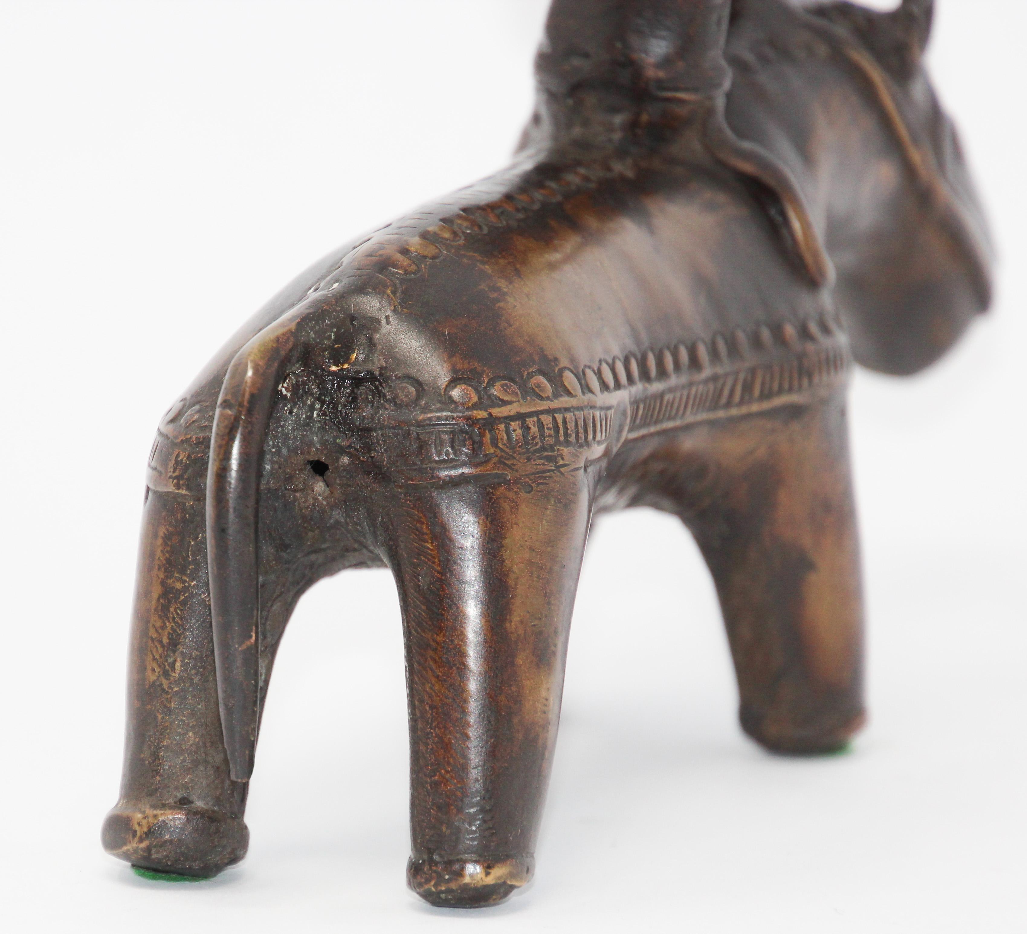 Brass Kondh Sculpture of a Tribal Warrior Riding a Beast For Sale 3