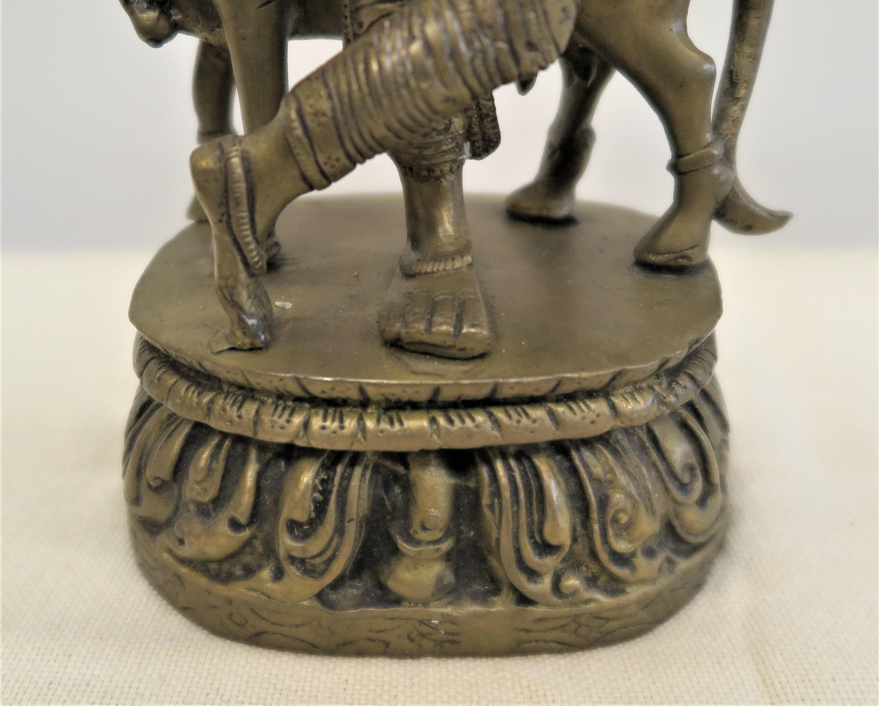 Brass Krishna with Nandi Statue For Sale 3