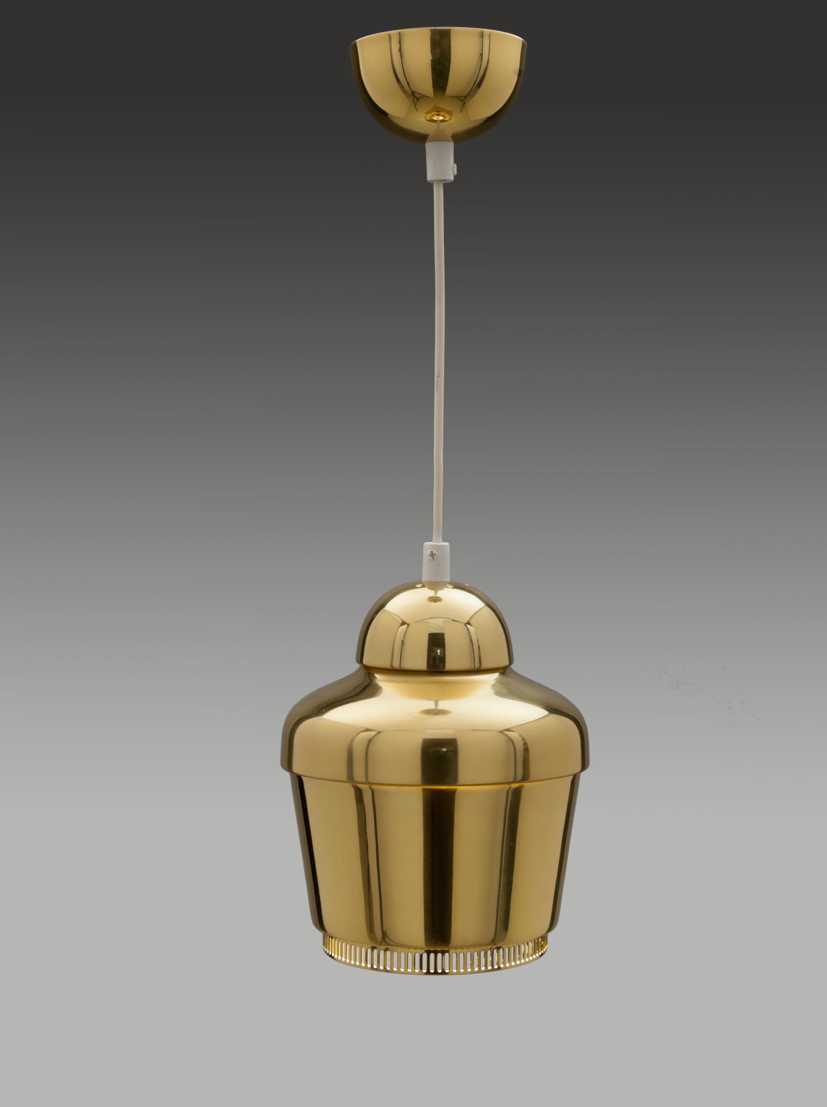 Brass 'Kultakello' Model A 330 'Golden Bell' Pendant by Alvar Aalto, Finland 4