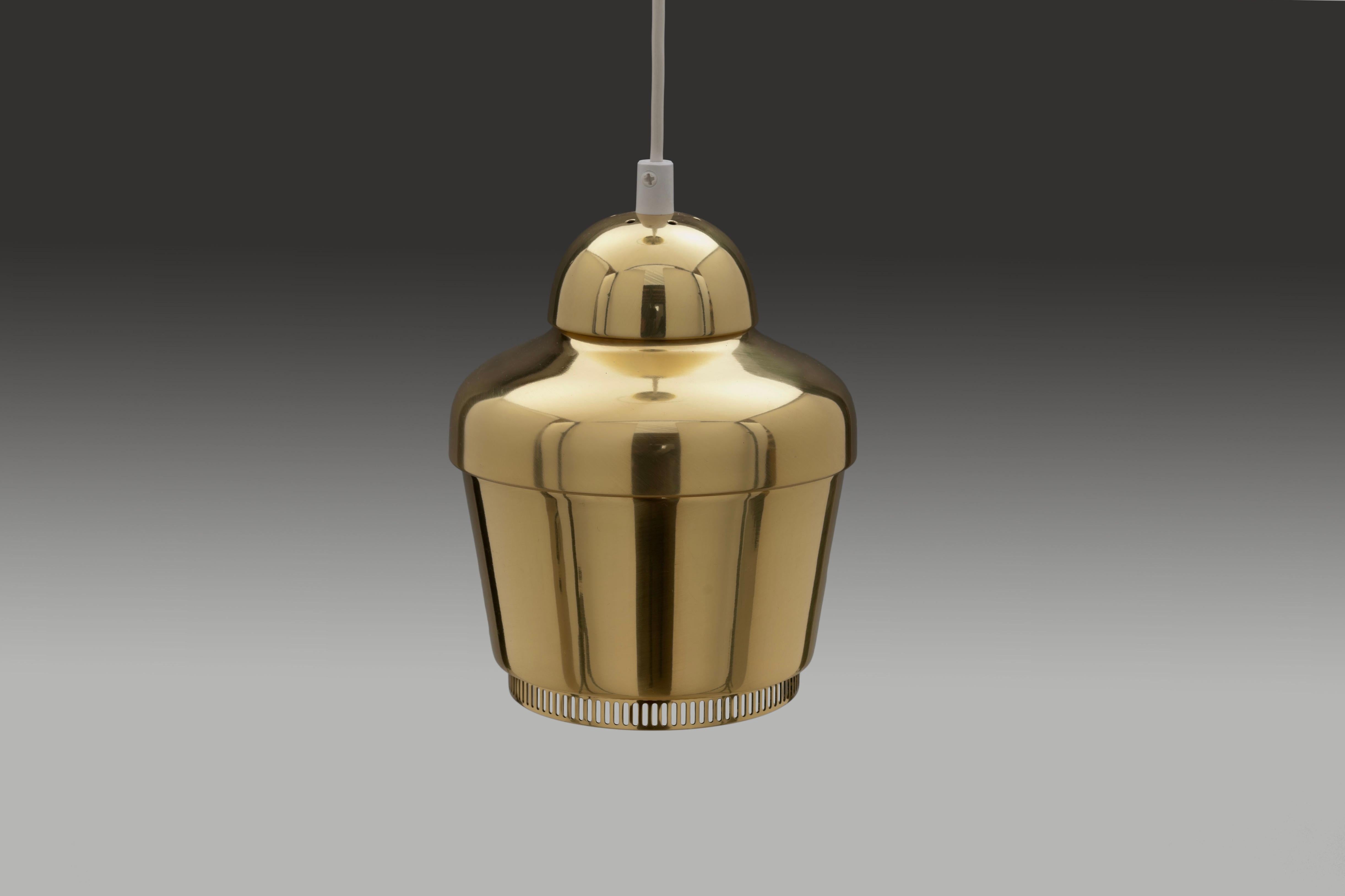Brass 'Kultakello' Model A 330 'Golden Bell' Pendant by Alvar Aalto, Finland 2