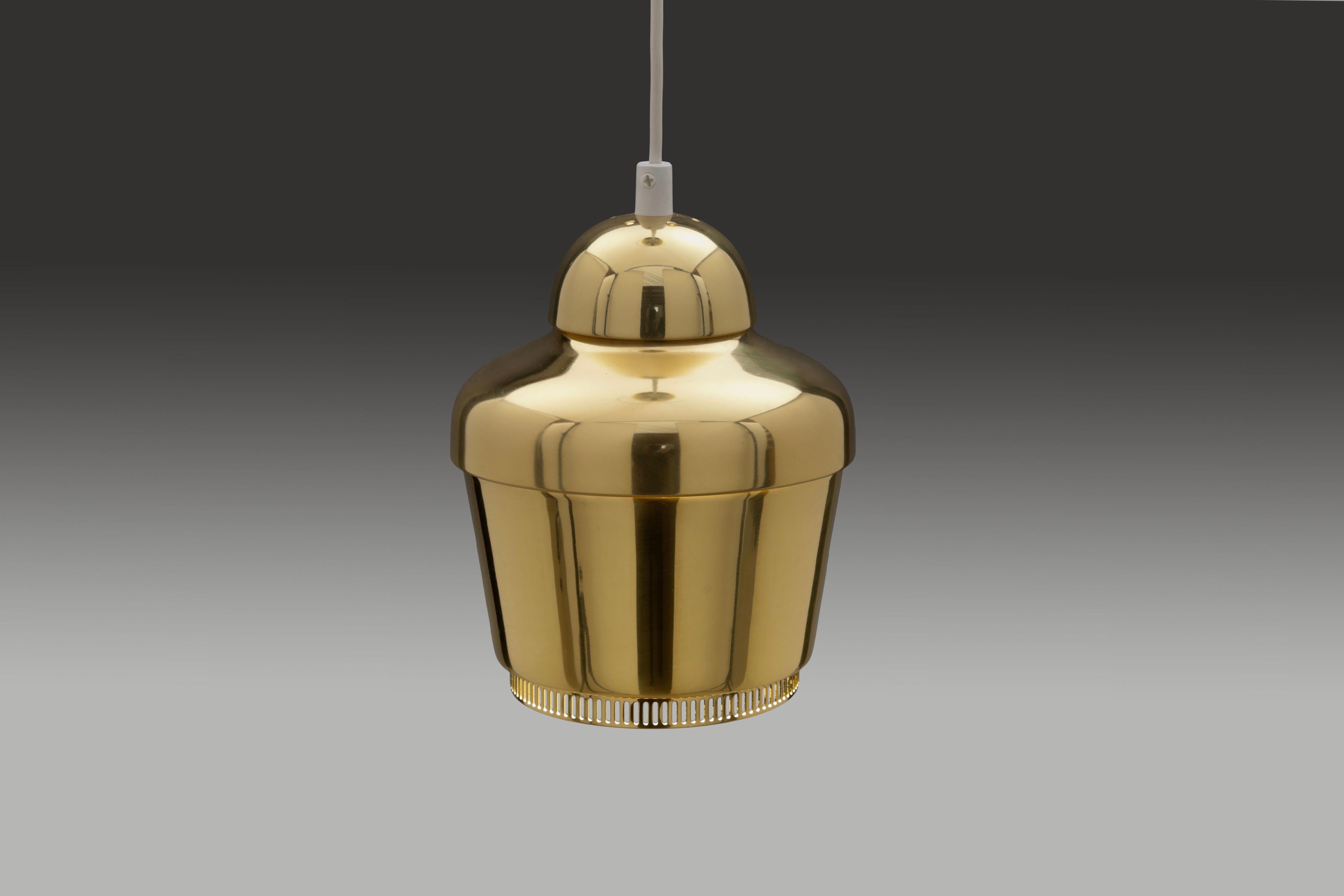 Brass 'Kultakello' Model A 330 'Golden Bell' Pendant by Alvar Aalto, Finland 3