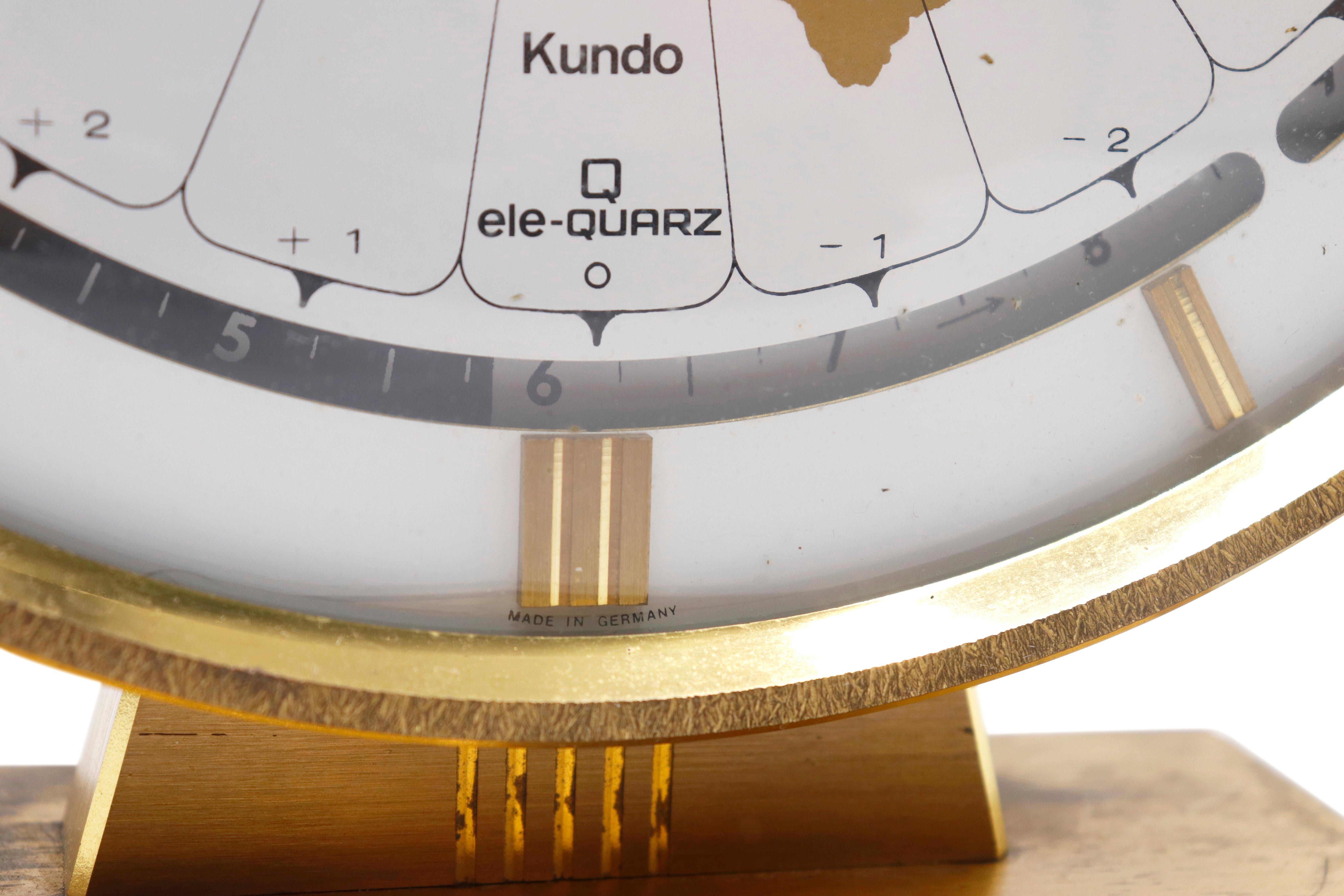 Brass Kundo World Desk Clock, West Germany, 1970 1