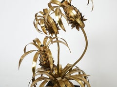Brass Lacquered Maison Jansen Pineapple Tree Floor Lamp, 1970s